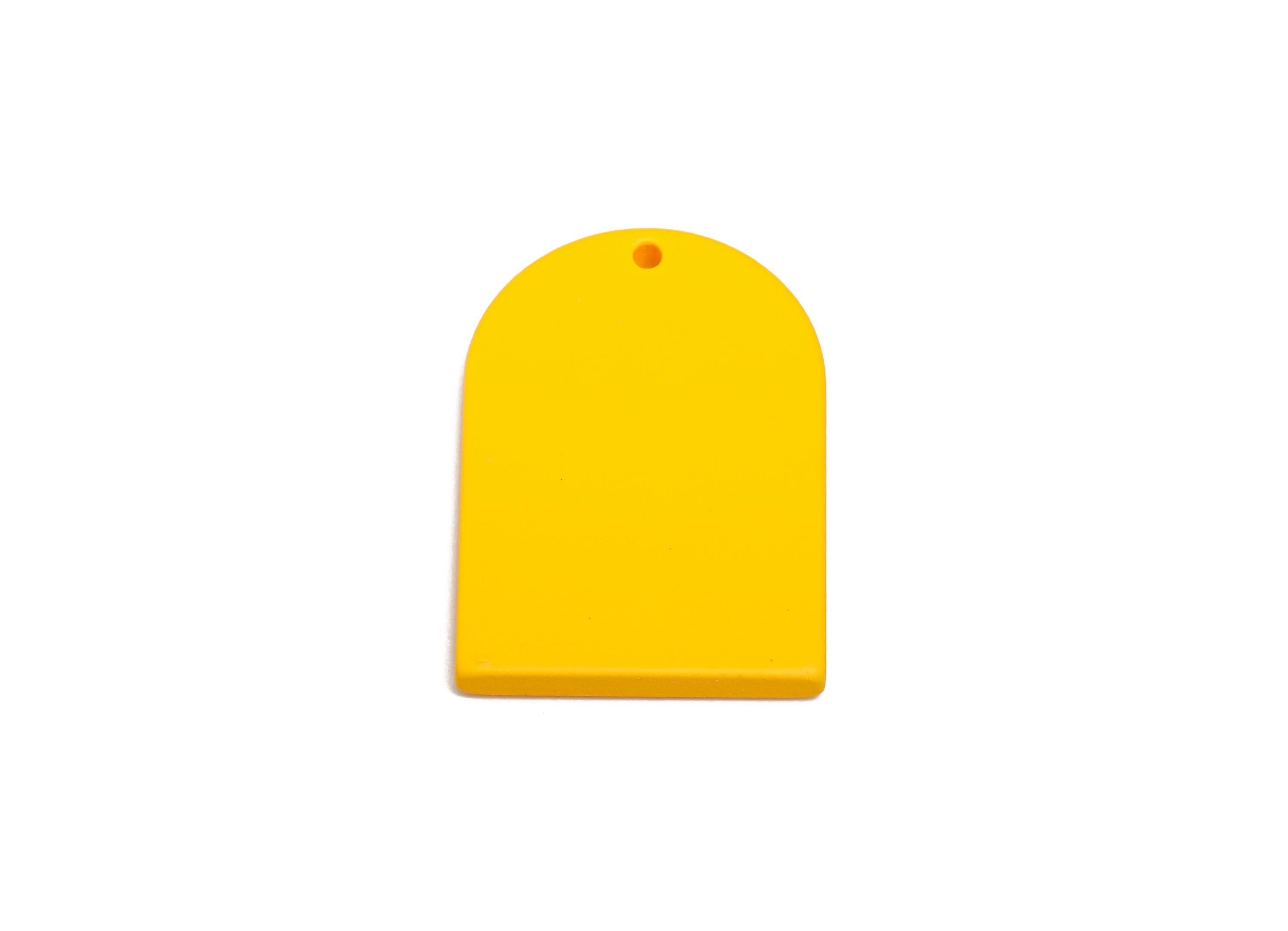 Acrylic Arch Pendant - Yellow Matte Arch Pendant - Lightweight Flat DIY Acrylic Earring Piece - Color Code: A1057 - 30x21x2mm- AC3670-A1057 - DOMEDBAZAAR