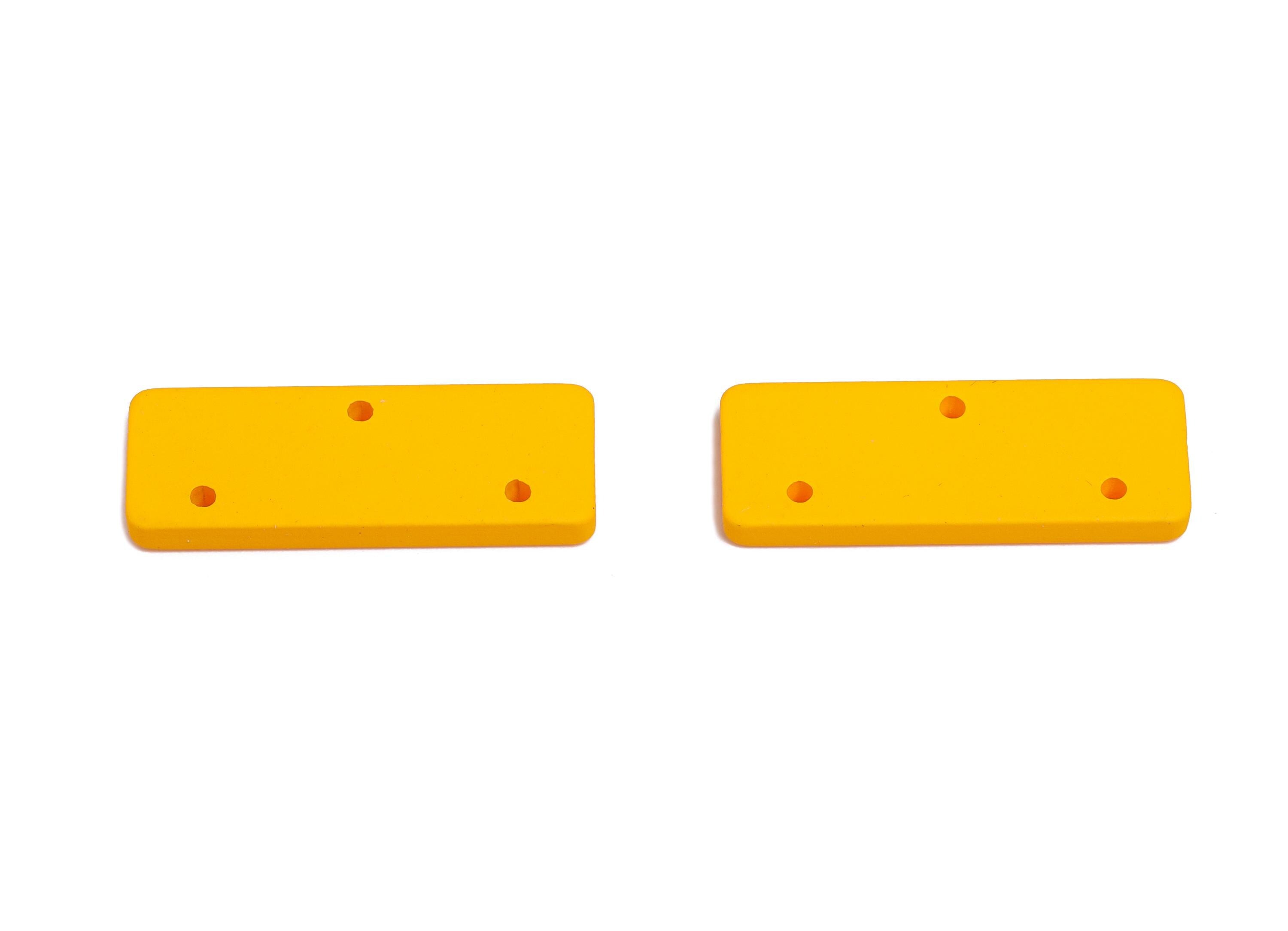 Acrylic Rectangle Earring Connector - Matte Yellow Rectangle Charm - 3 Holes Geometric Jewelry - Color Code: A1057 - 29x10x3mm -AC3655-A1057 - DOMEDBAZAAR