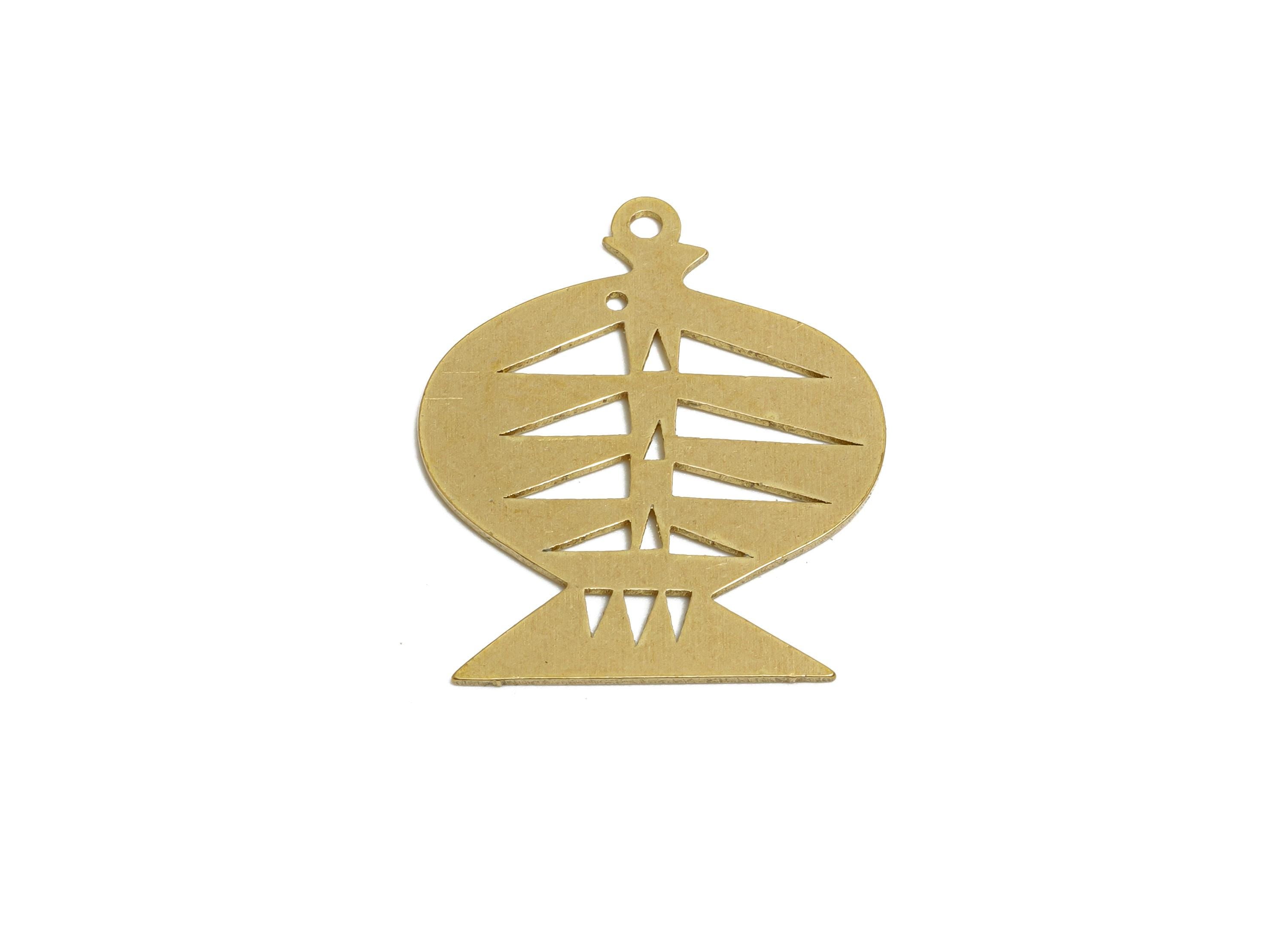 Raw Brass Fish Pendant - Brass Hollow Marine Life Charm - Hollow Cute Fish Cut Brass Charm - Nature Jewelry Making - 24x20x0.8mm - PP11506 - DOMEDBAZAAR