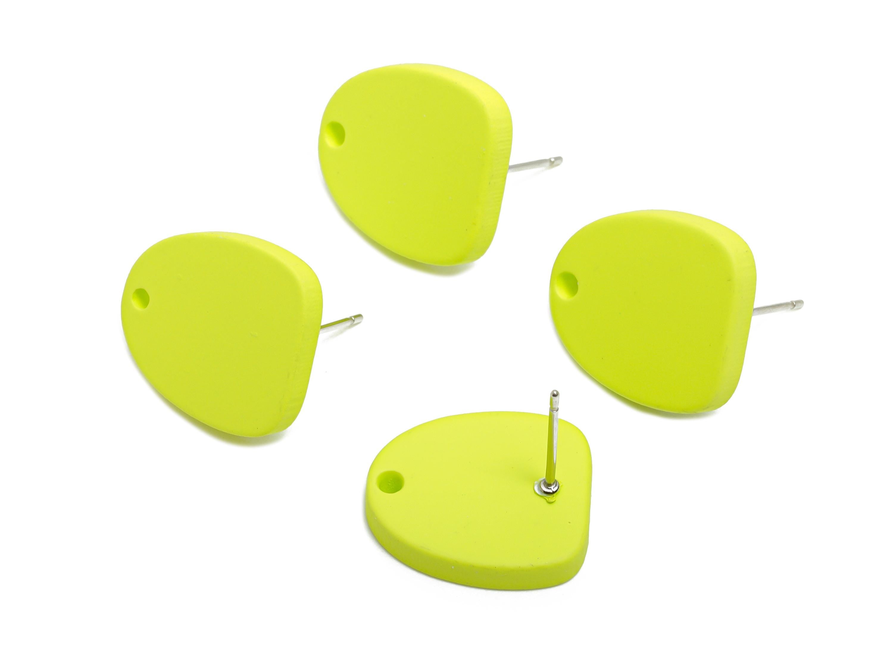 Acrylic Green Earrings Connector - Modern Matte Geometric Earring Base - Craft Making Earring - Color Code: A1058 - 16x14x2mm- AC3652-A1058 - DOMEDBAZAAR