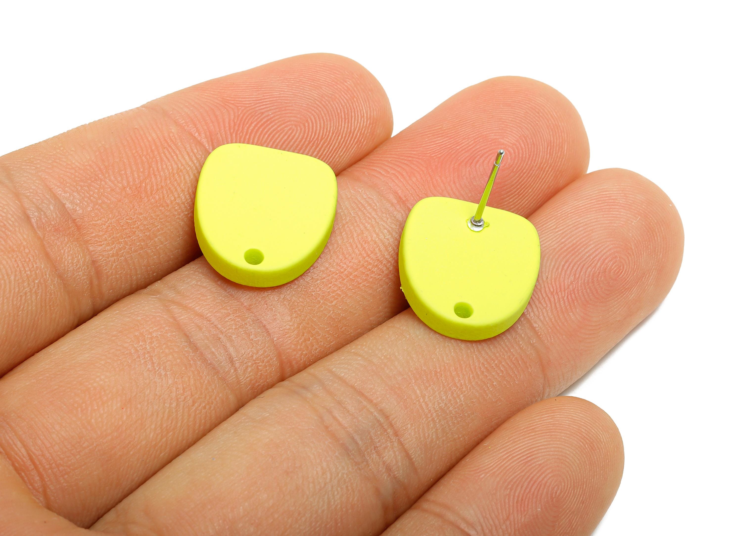 Acrylic Green Earrings Connector - Modern Matte Geometric Earring Base - Craft Making Earring - Color Code: A1058 - 16x14x2mm- AC3652-A1058 - DOMEDBAZAAR