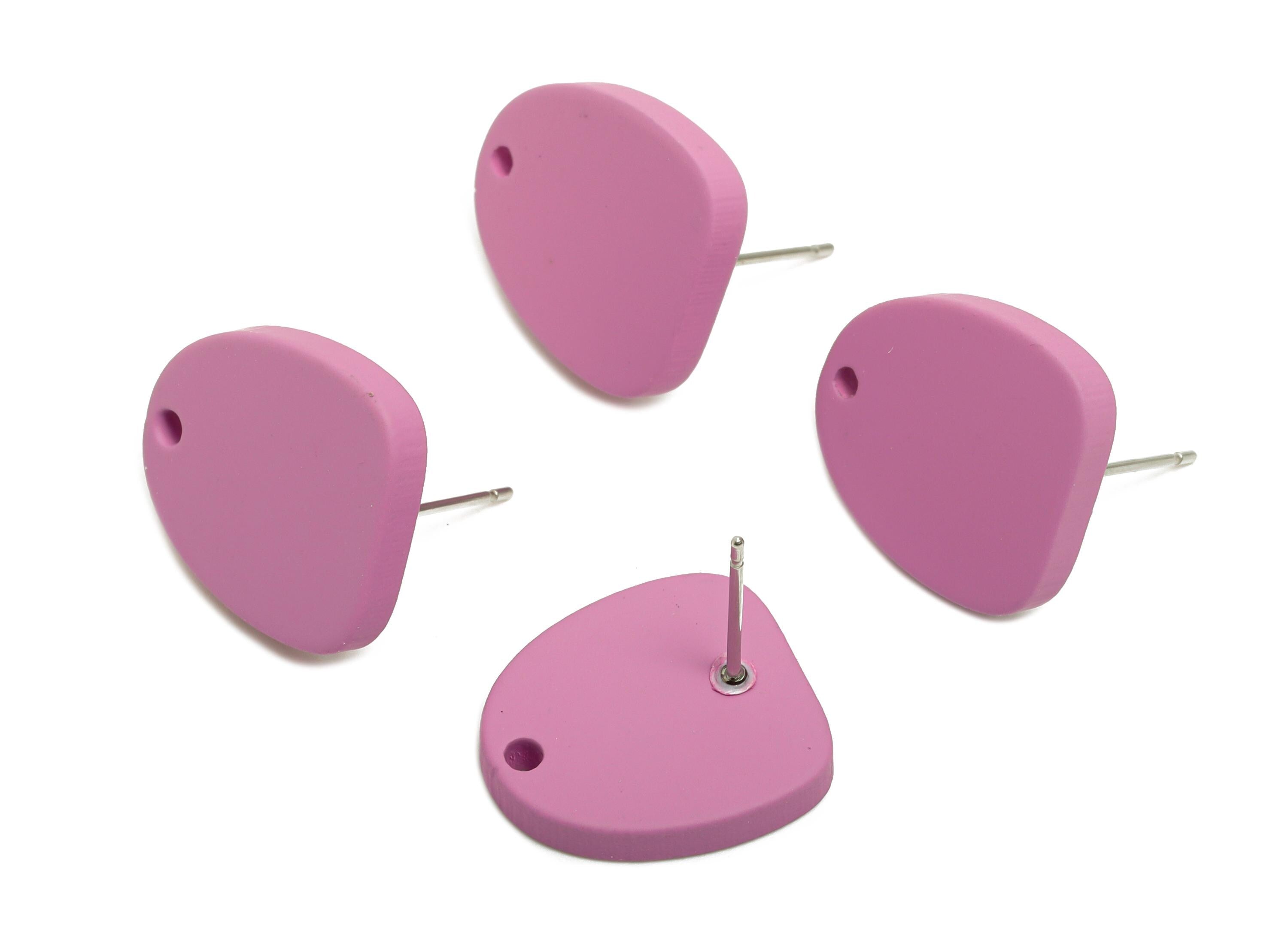 Acrylic Purple Earrings Connector - Modern Matte Geometric Earring Base - Craft Making Earring - Color Code: A1060 - 16x14x2mm- AC3652-A1060 - DOMEDBAZAAR