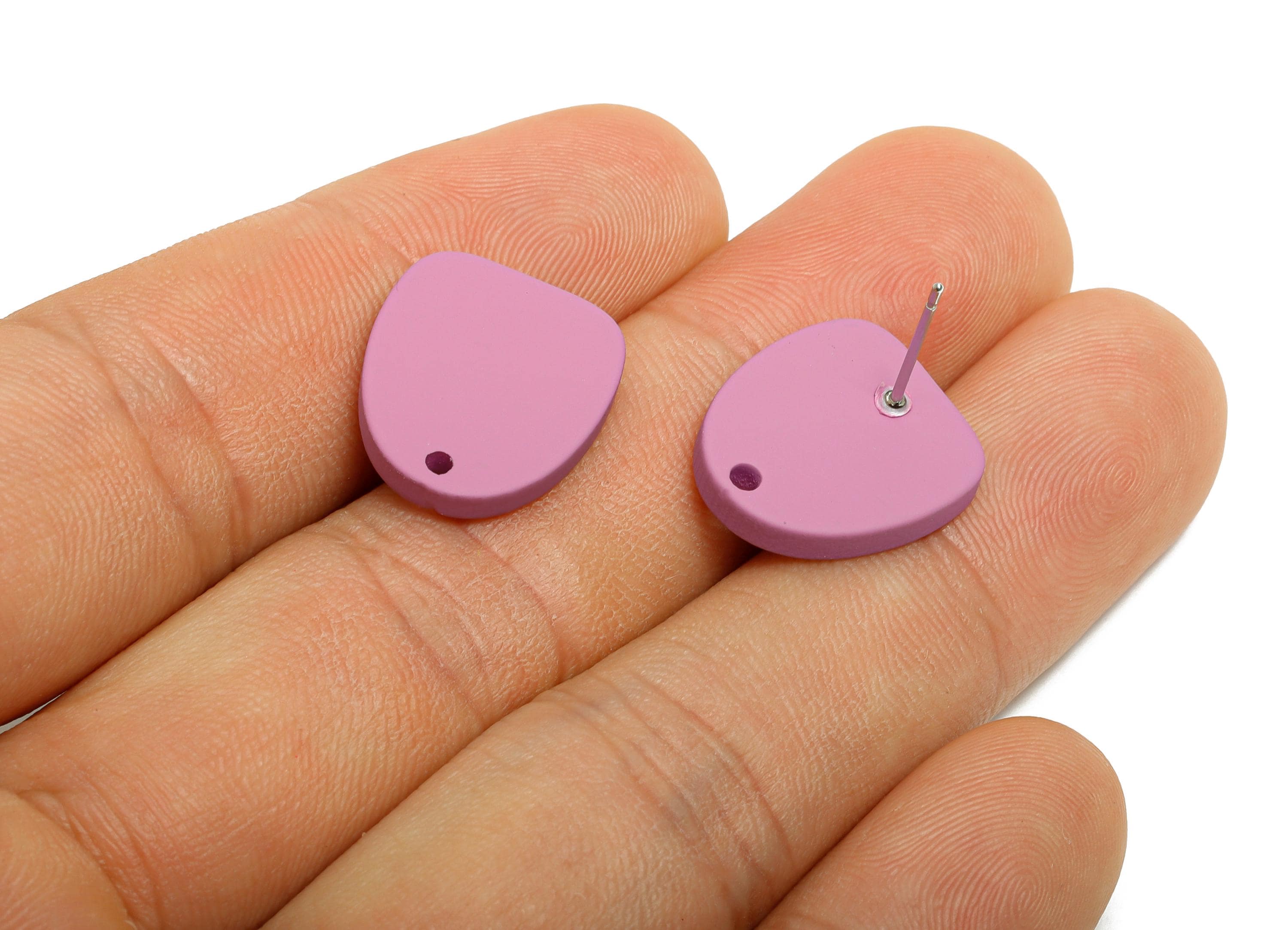 Acrylic Purple Earrings Connector - Modern Matte Geometric Earring Base - Craft Making Earring - Color Code: A1060 - 16x14x2mm- AC3652-A1060 - DOMEDBAZAAR