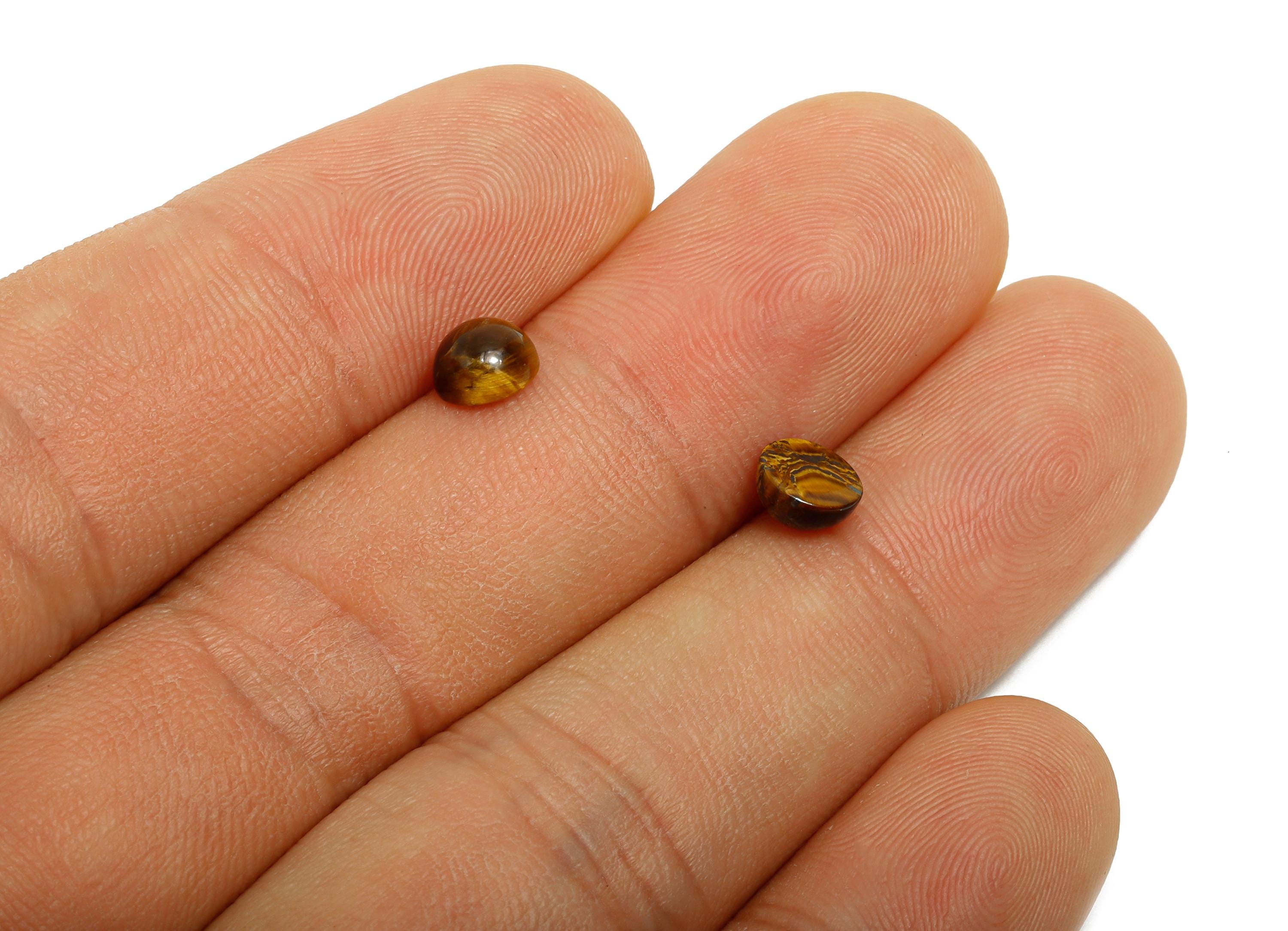 6mm Round Tigereye Cabochon - Circle Stone for Crafts Ring Making - DIY Bezel Setting Stone Jewelry Finding - Handmade Cabochon - NS3131 - DOMEDBAZAAR