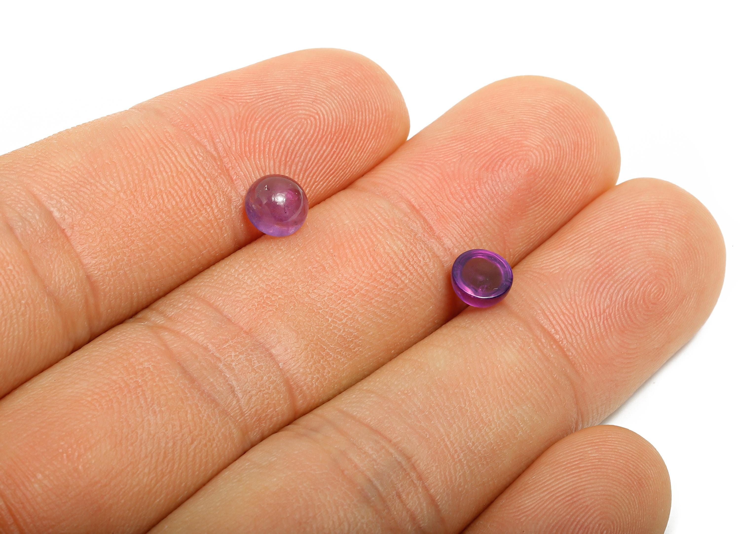 6*6mm Round Amethyst Cabochon - Circle Stone for Crafts Ring Making - DIY Bezel Setting Stone Jewelry Finding - Handmade Cabochon - NS3133 - DOMEDBAZAAR