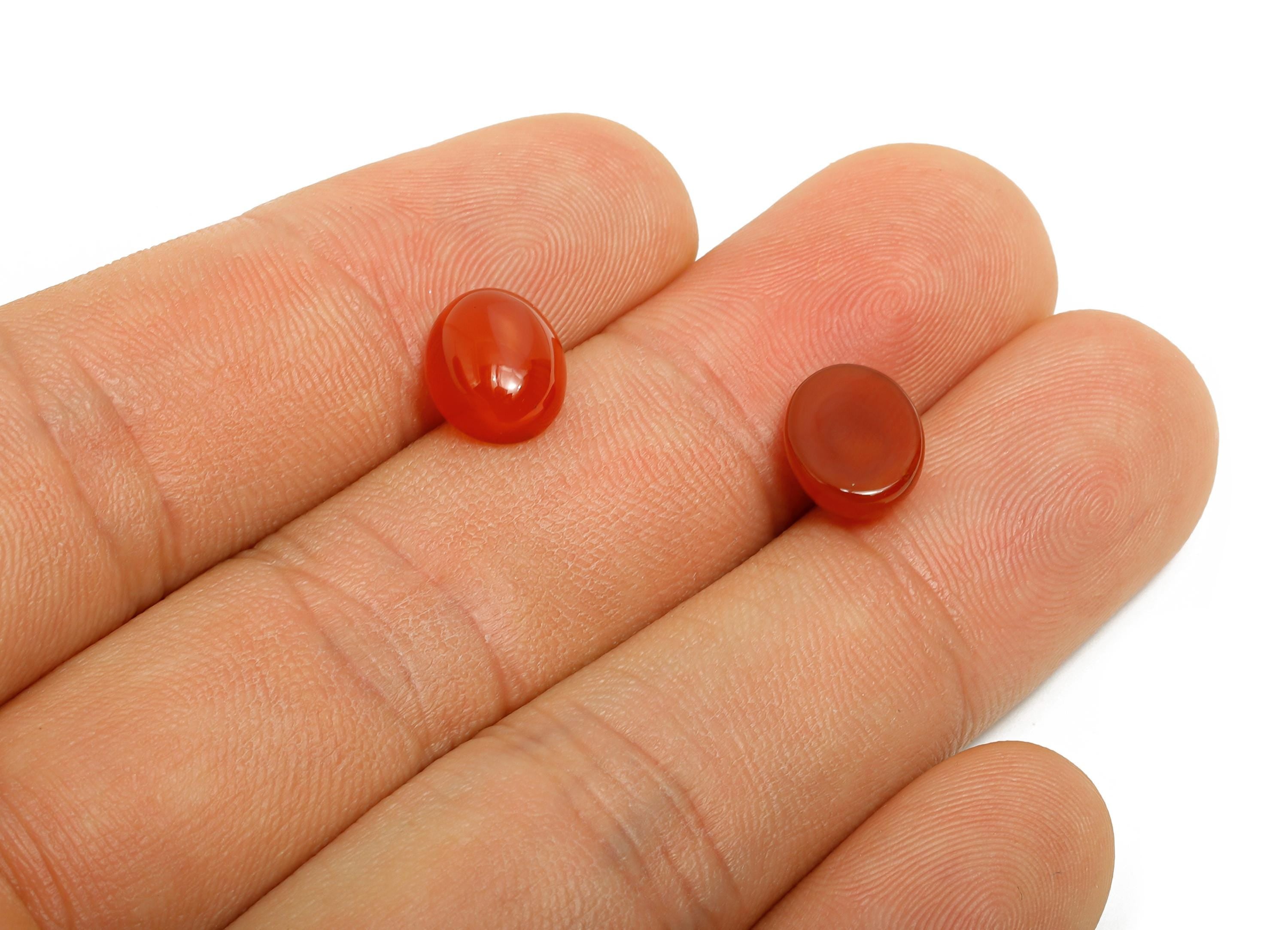 10*8mm Oval Red Agate Cabochon - Geometry Stone for Craft Ring Making - DIY Bezel Setting Stone Jewelry Finding - Handmade Cabochon - NS3131 - DOMEDBAZAAR
