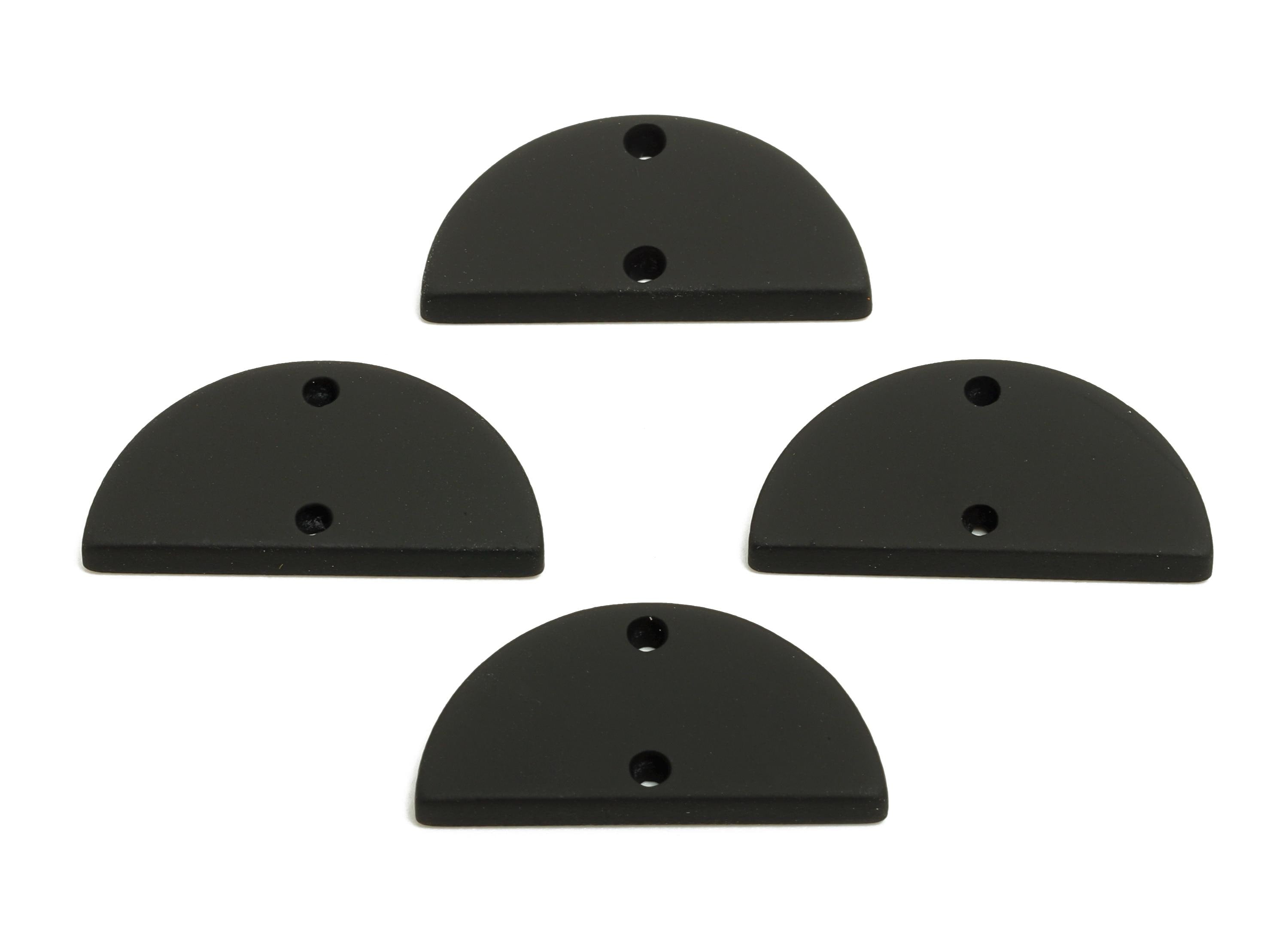 Acrylic Black Half Circle Connector - Matte Semicircle Piece - Crafting Supplies for Earring - Color Code: A1052 -24x12x2mm-AC3648-A1052 - DOMEDBAZAAR