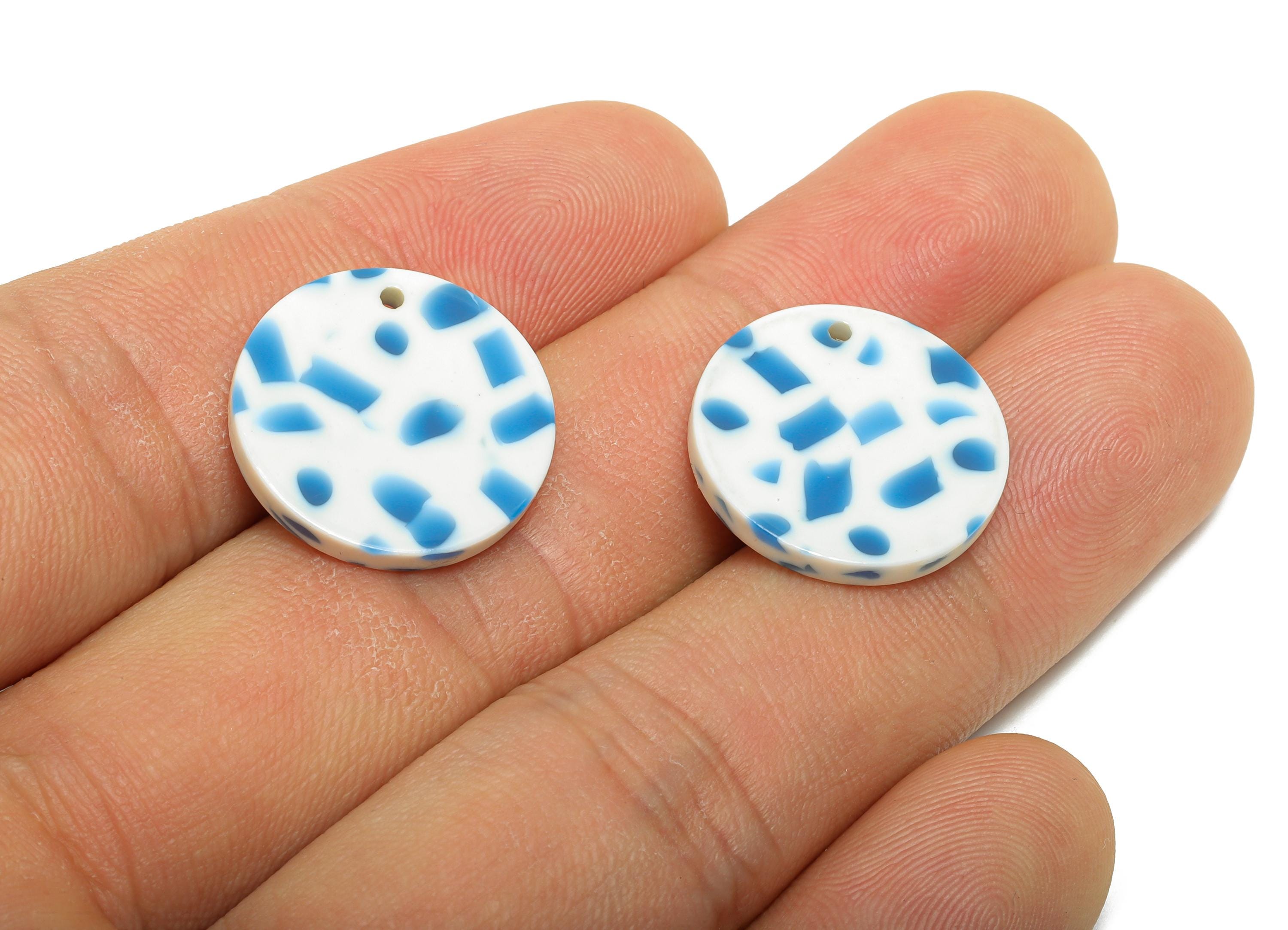 18mm Acetic Round Earring Charm - Multicolor Round Flat Pendant - Handmade Craft Supply - DIY Jewelry Making - 18x18x2mm - AC2695-A1086 - DOMEDBAZAAR
