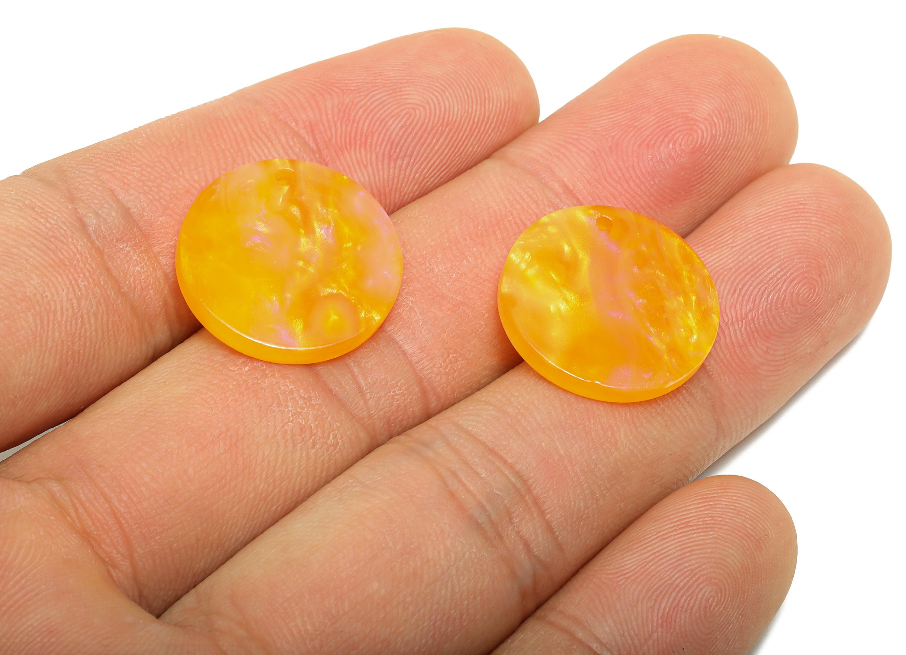 19mm Acetic Round Earring Charm - Multicolor Round Flat Pendant - Handmade Craft Supply - DIY Jewelry Making - 19x19x2.46mm - AC2697-A1083 - DOMEDBAZAAR