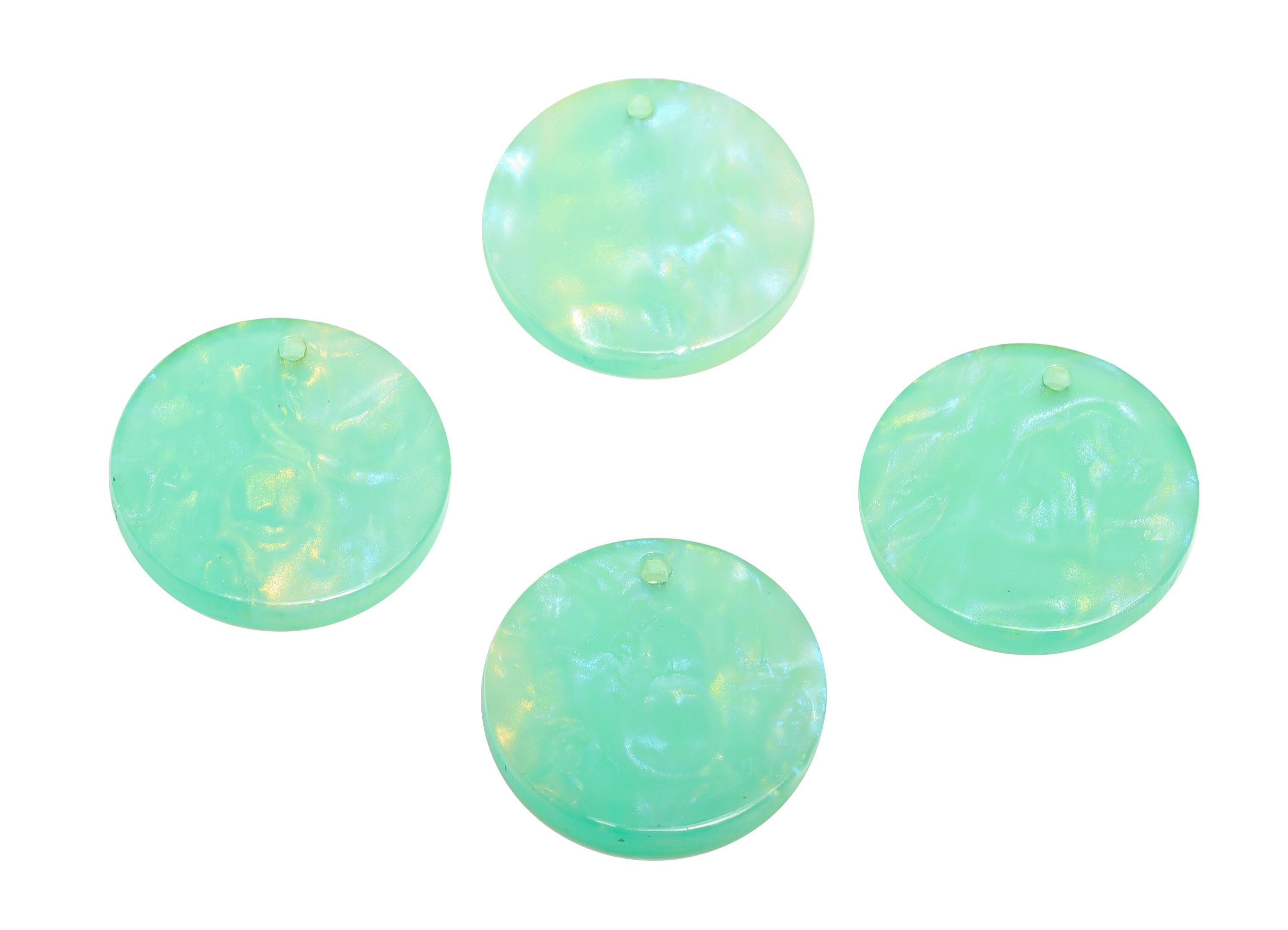 17mm Acetic Summer Earring Charm - Multicolor Round Flat Pendant - Handmade Craft Supply - Boho Jewelry Finding - 17.6x17x2mm - AC2693-A1084 - DOMEDBAZAAR