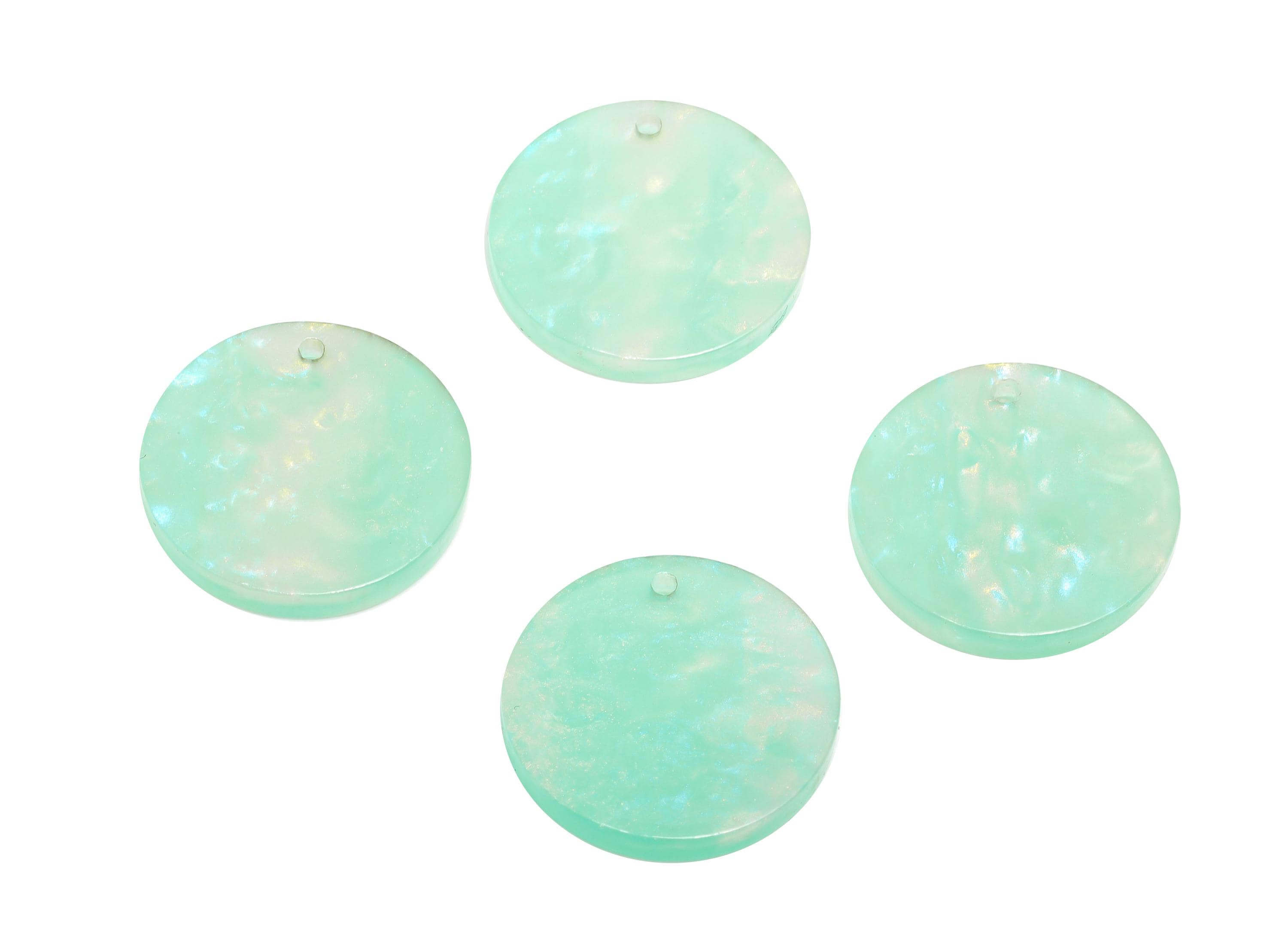 18mm Acetic Summer Earring Charm - Multicolor Round Flat Pendant - Handmade Craft Supply - Boho Jewelry Finding - 18x18x2mm - AC2695-A1084 - DOMEDBAZAAR