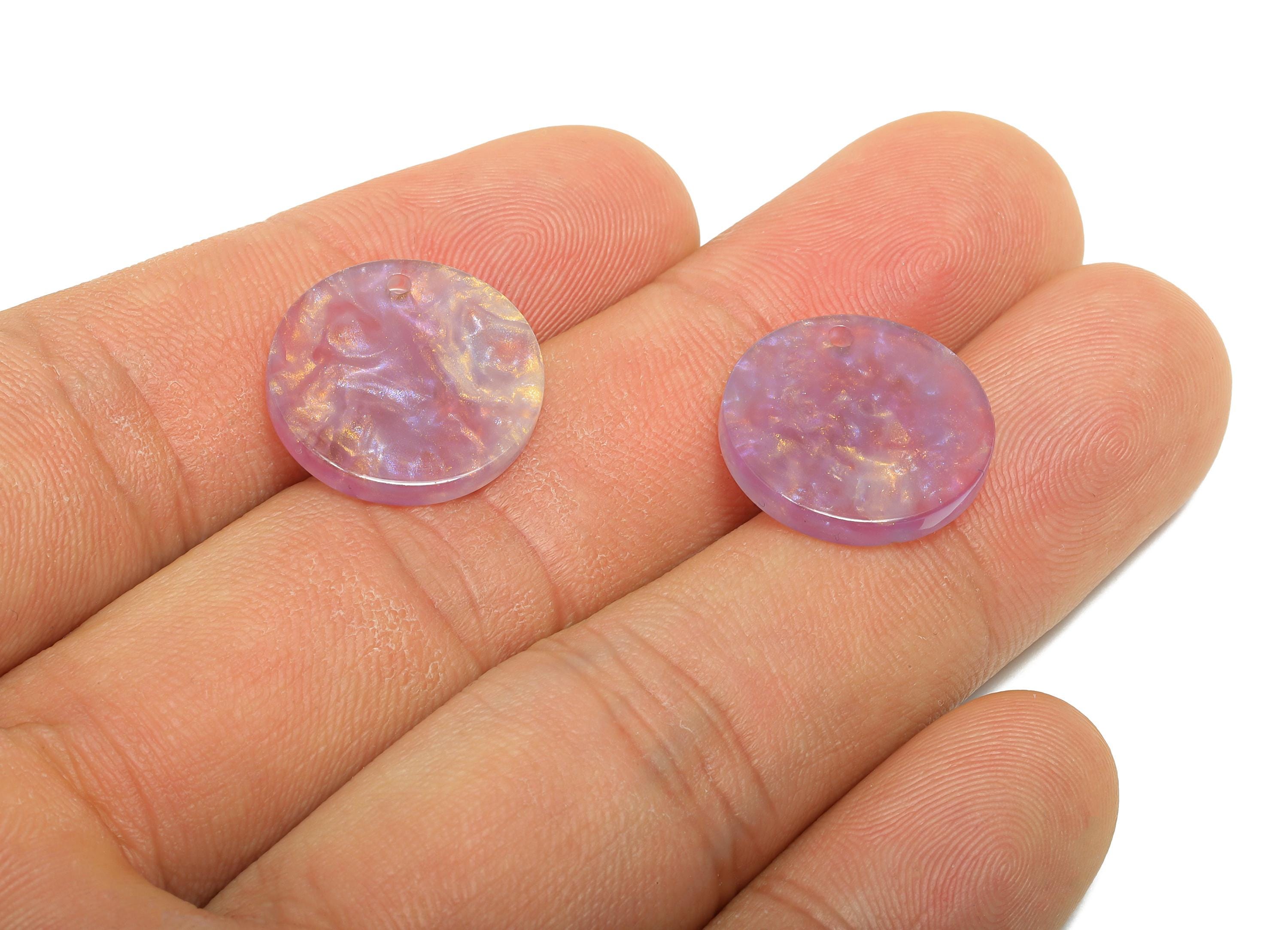 16mm Acetic Round Earring Charm - Multicolor Round Flat Pendant - Handmade Craft Supply - Geometric Jewelry Supply - 16x16x2mm -AC2691-A1077 - DOMEDBAZAAR