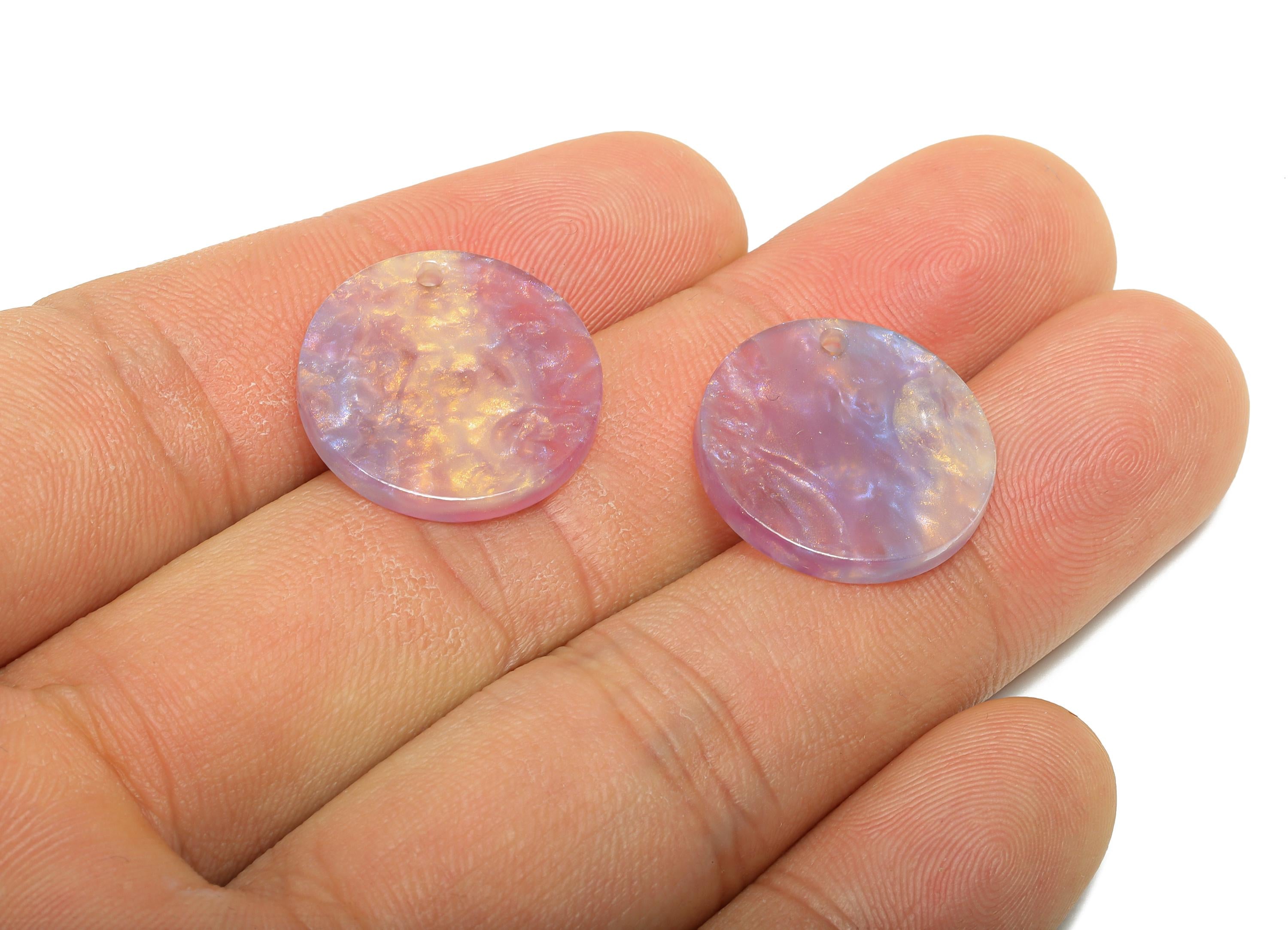 19mm Acetic Summer Earring Charm - Multicolor Round Flat Pendant - Handmade Craft Supply - DIY Jewelry Making - 19x19x2.46mm - AC2697-A1077 - DOMEDBAZAAR