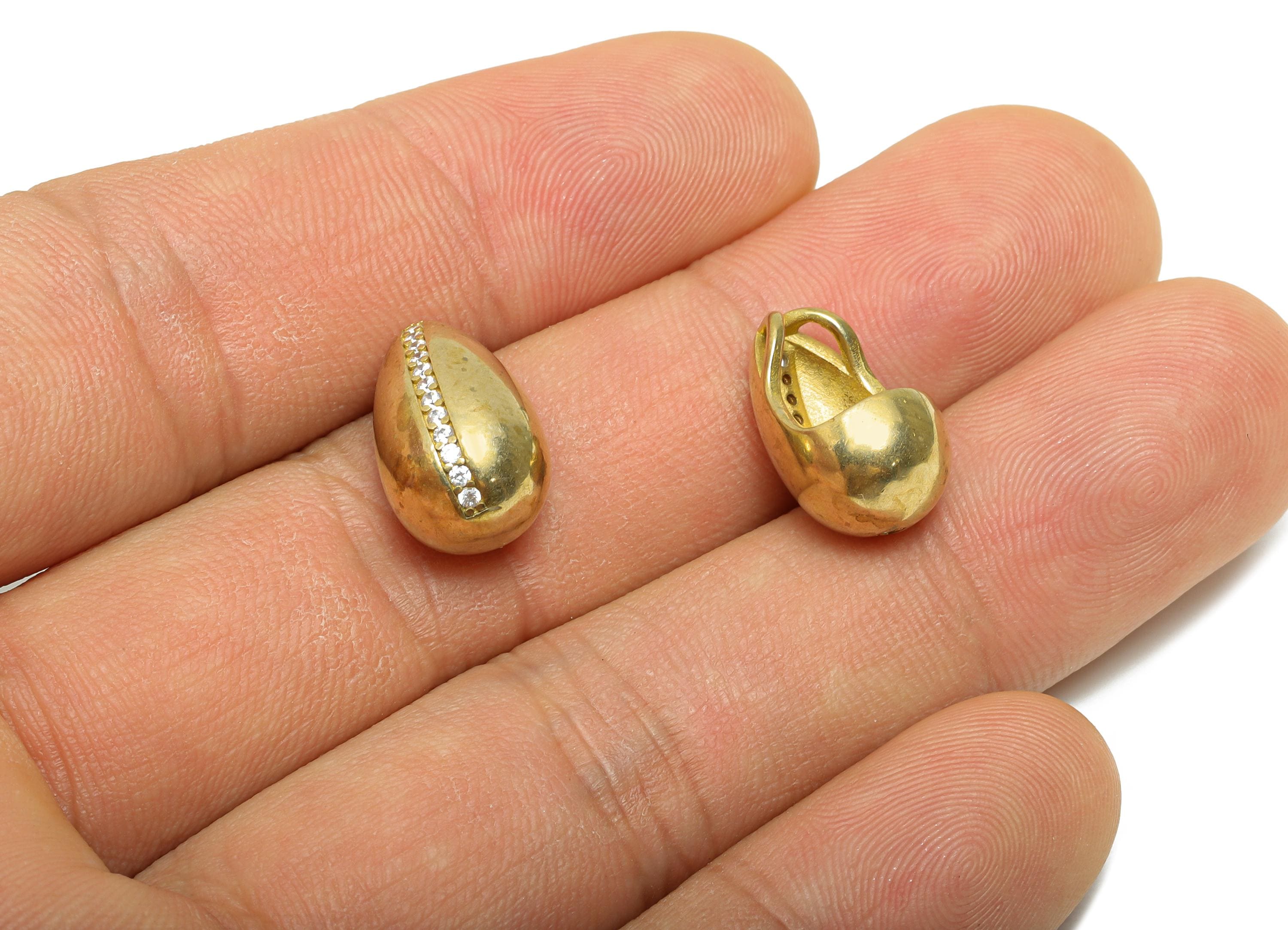 Brass CZ Drop Pendant - Brass Teardrop Charm For Necklace - Cubic Zircon Sparking Jewelry - Geometry Pendant - 15x9x9mm - PP11463 - DOMEDBAZAAR