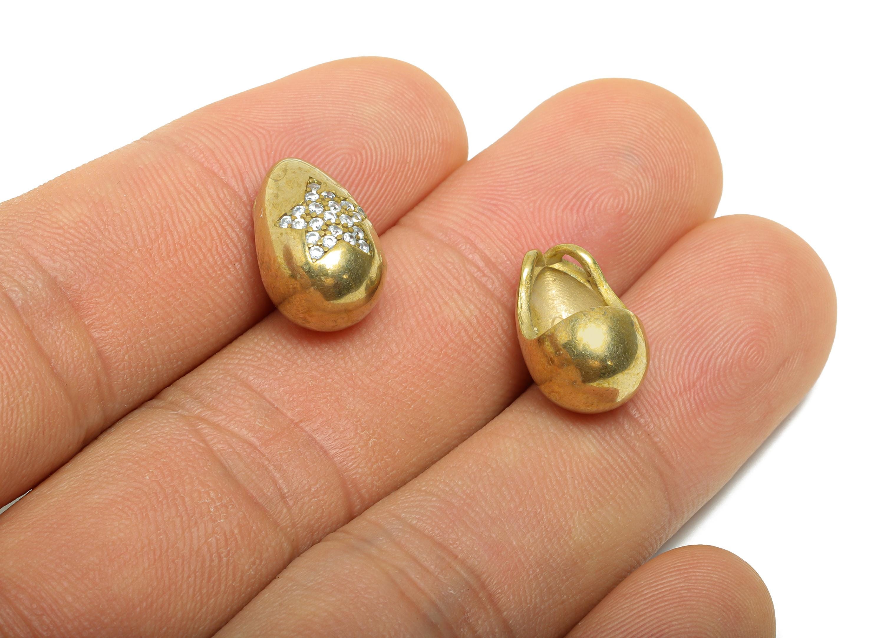 Raw Brass CZ Star Pendant - Brass Teardrop Charm For Necklace - Cubic Zircon Sparking Jewelry - Geometry Jewelry Charm - 15x9x9mm - PP11459 - DOMEDBAZAAR