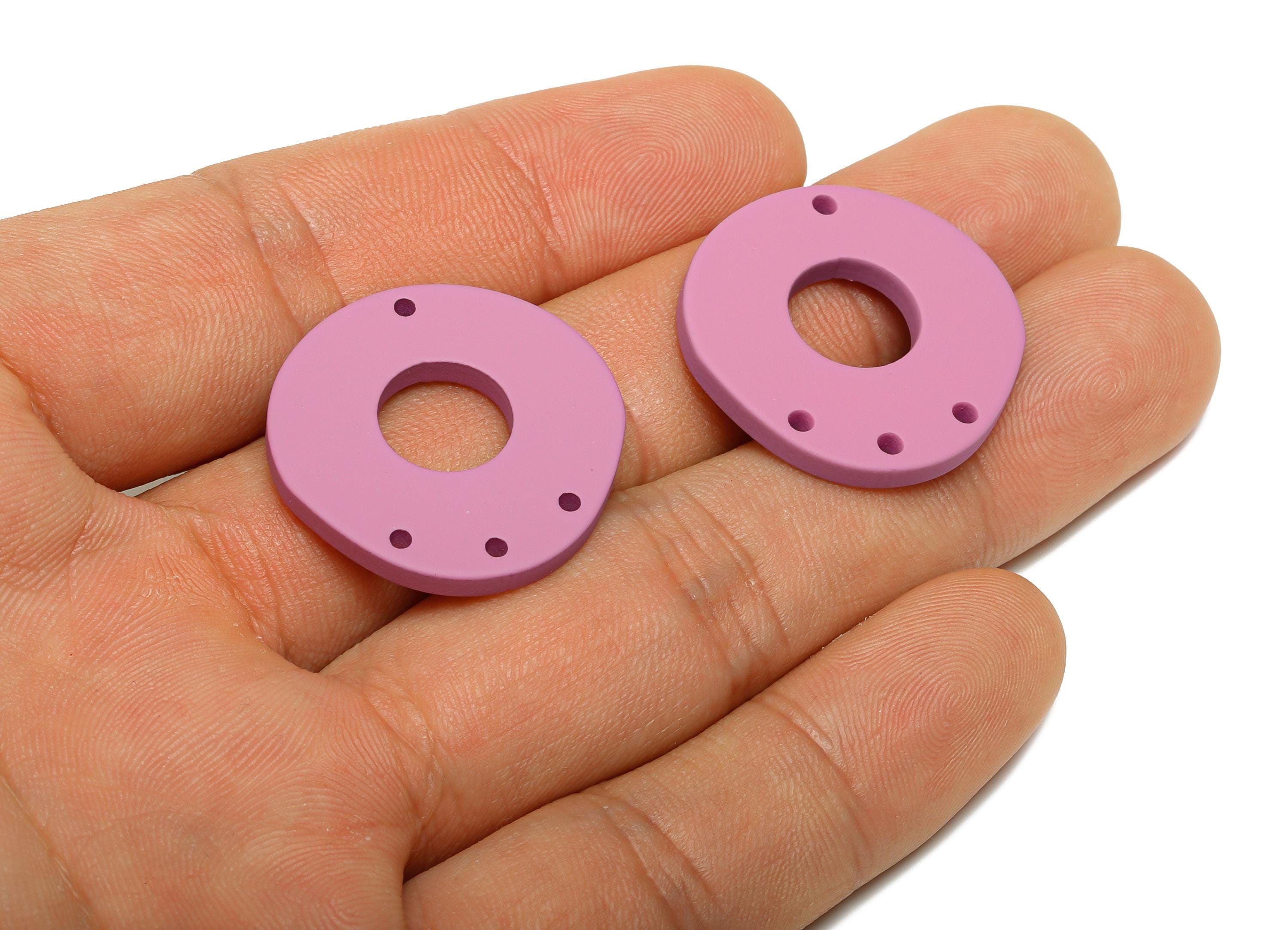 Acrylic Purple Connector - Matte Spacer Charm - Multi-hole Jewelry Finding - Modern Craft Base - Color Code:A1060 - 26x26x2mm-AC3675-A1060 - DOMEDBAZAAR
