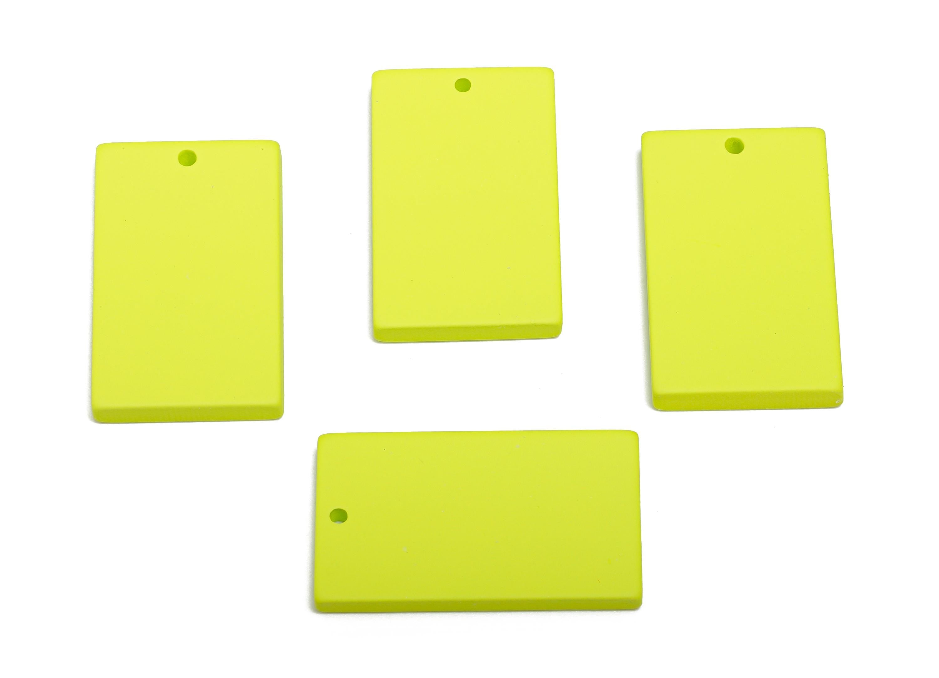 Acrylic Rectangle Earring Charm - Matte Green Rectangle Geometric Pendant - Jewelry Making - Color Code: A1058 - 29.7x15.8x3mm -AC3677-A1058 - DOMEDBAZAAR