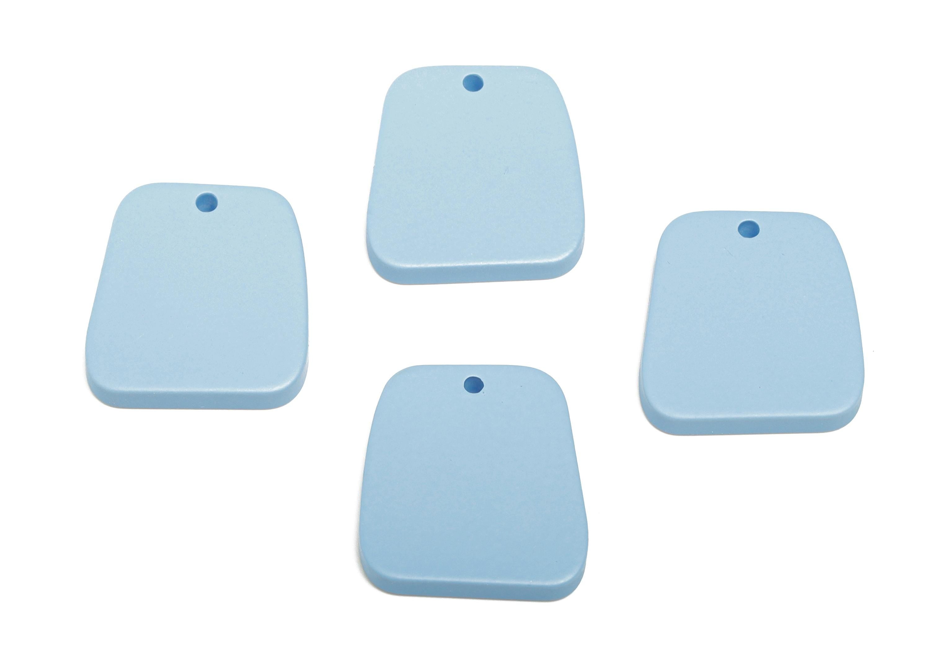 Acrylic Blue Trapezoid Charm - Matte Modern Geometry Charm - DIY Lightweight Flat Craft Piece - Color Code:A1059 - 20x18x2mm-AC3669-A1059 - DOMEDBAZAAR