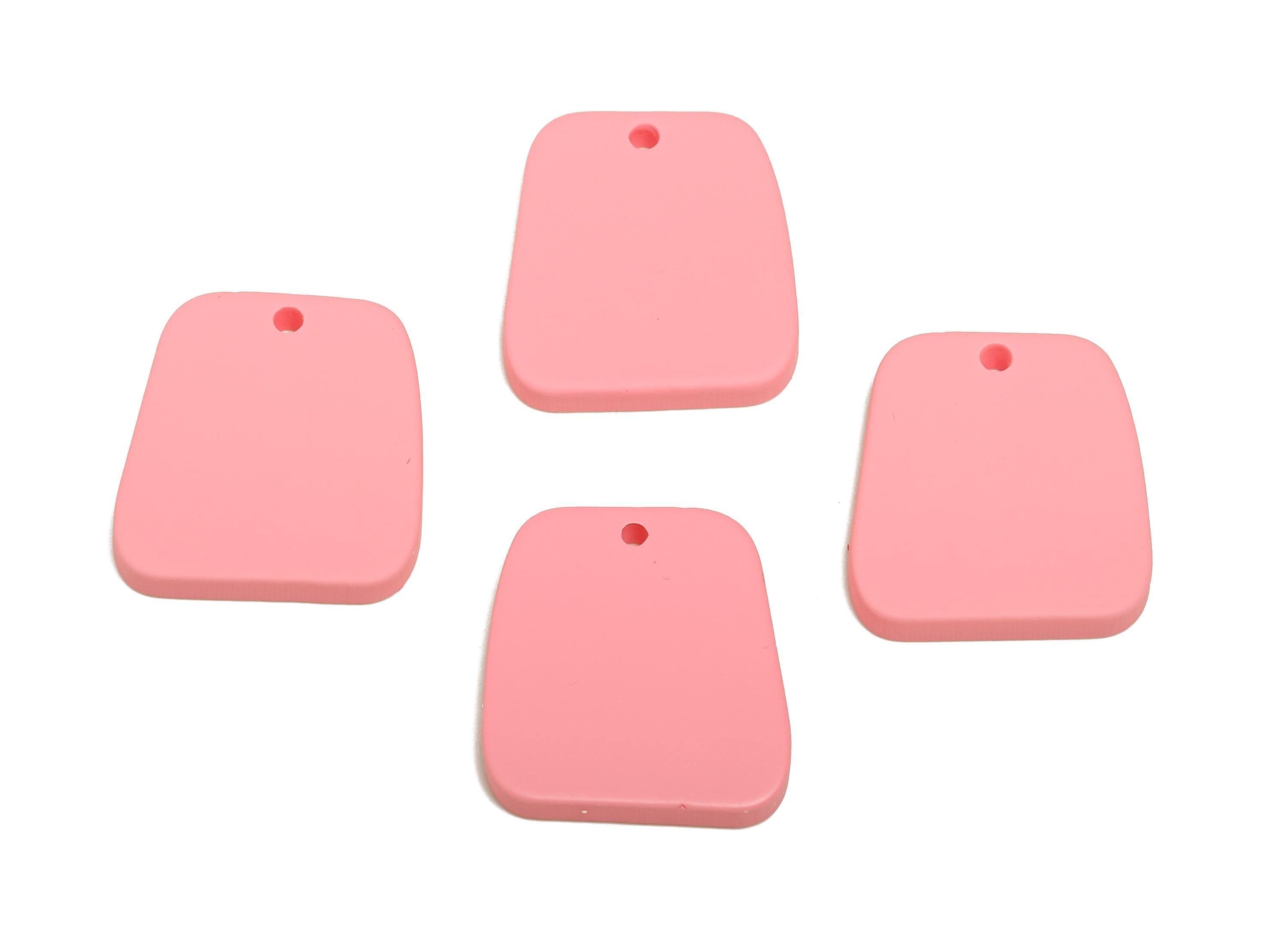 Acrylic Pink Trapezoid Charm - Matte Modern Geometry Charm - DIY Lightweight Flat Craft Piece - Color Code:A1065 - 20x18x2mm-AC3669-A1065 - DOMEDBAZAAR