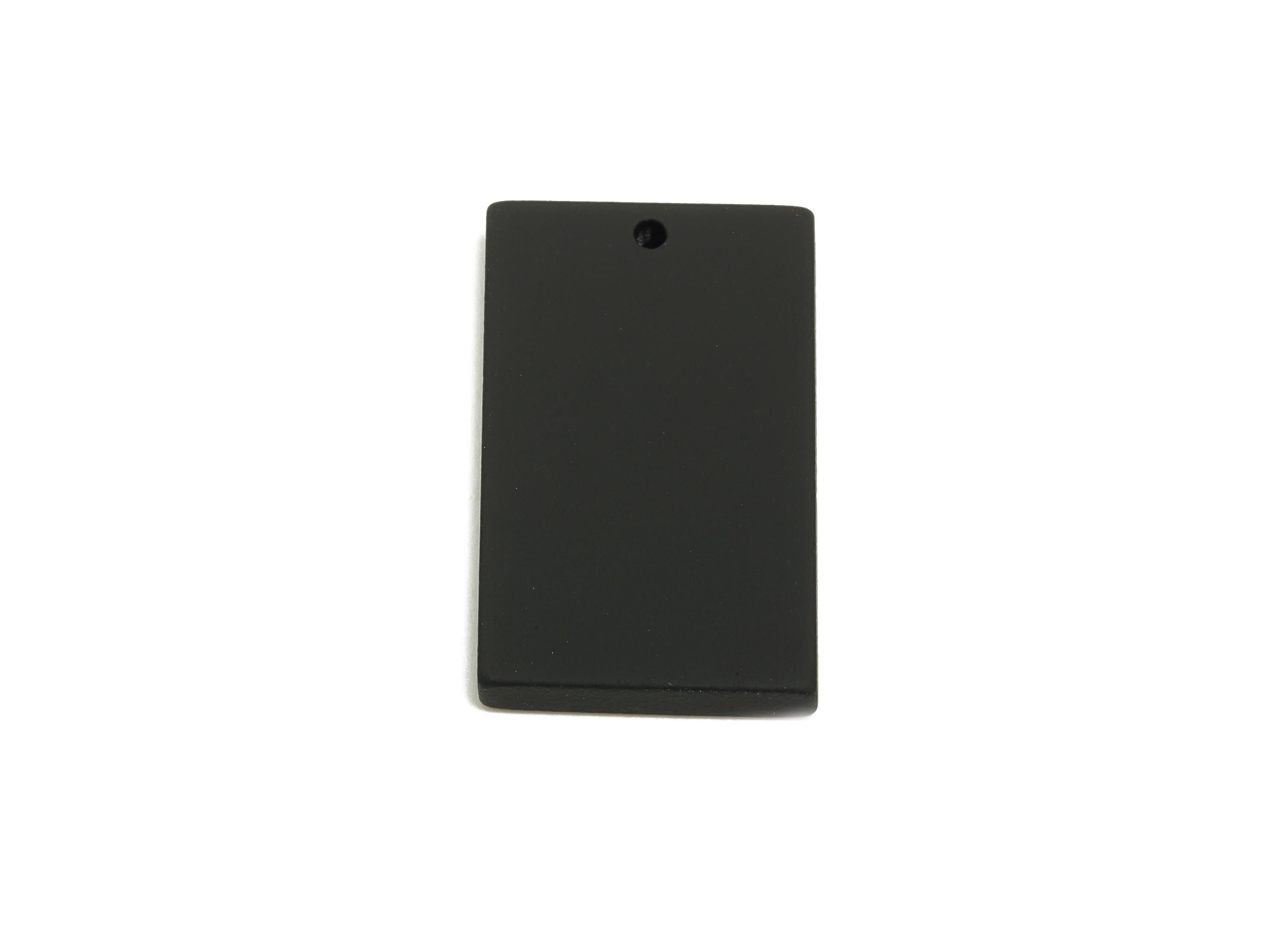 Acrylic Rectangle Earring Charm - Matte Black Rectangle Geometric Pendant - Jewelry Making - Color Code: A1052 - 29.7x15.8x3mm -AC3677-A1052 - DOMEDBAZAAR