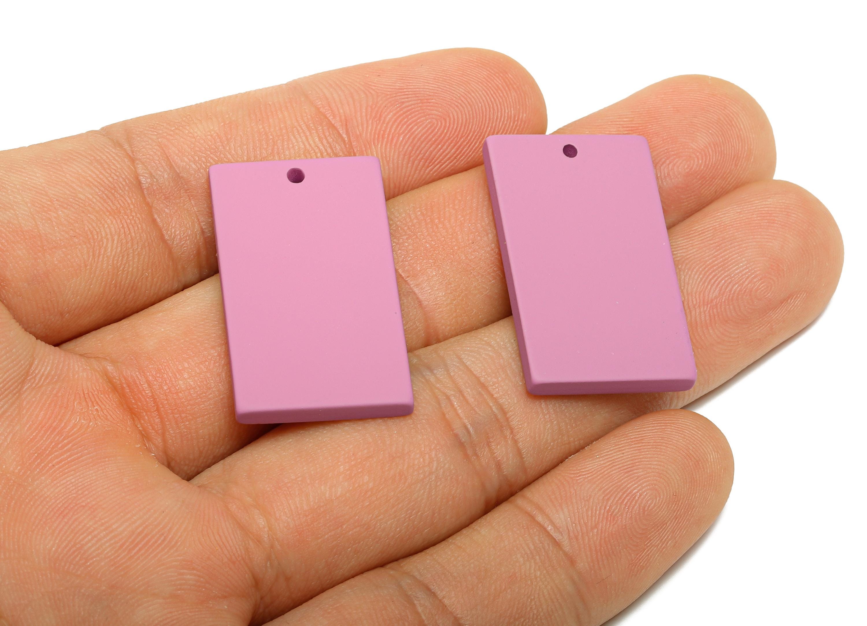 Acrylic Rectangle Earring Charm - Matte Purple Rectangle Geometric Pendant - Jewelry Making - Color Code:A1060 - 29.7x15.8x3mm -AC3677-A1060 - DOMEDBAZAAR