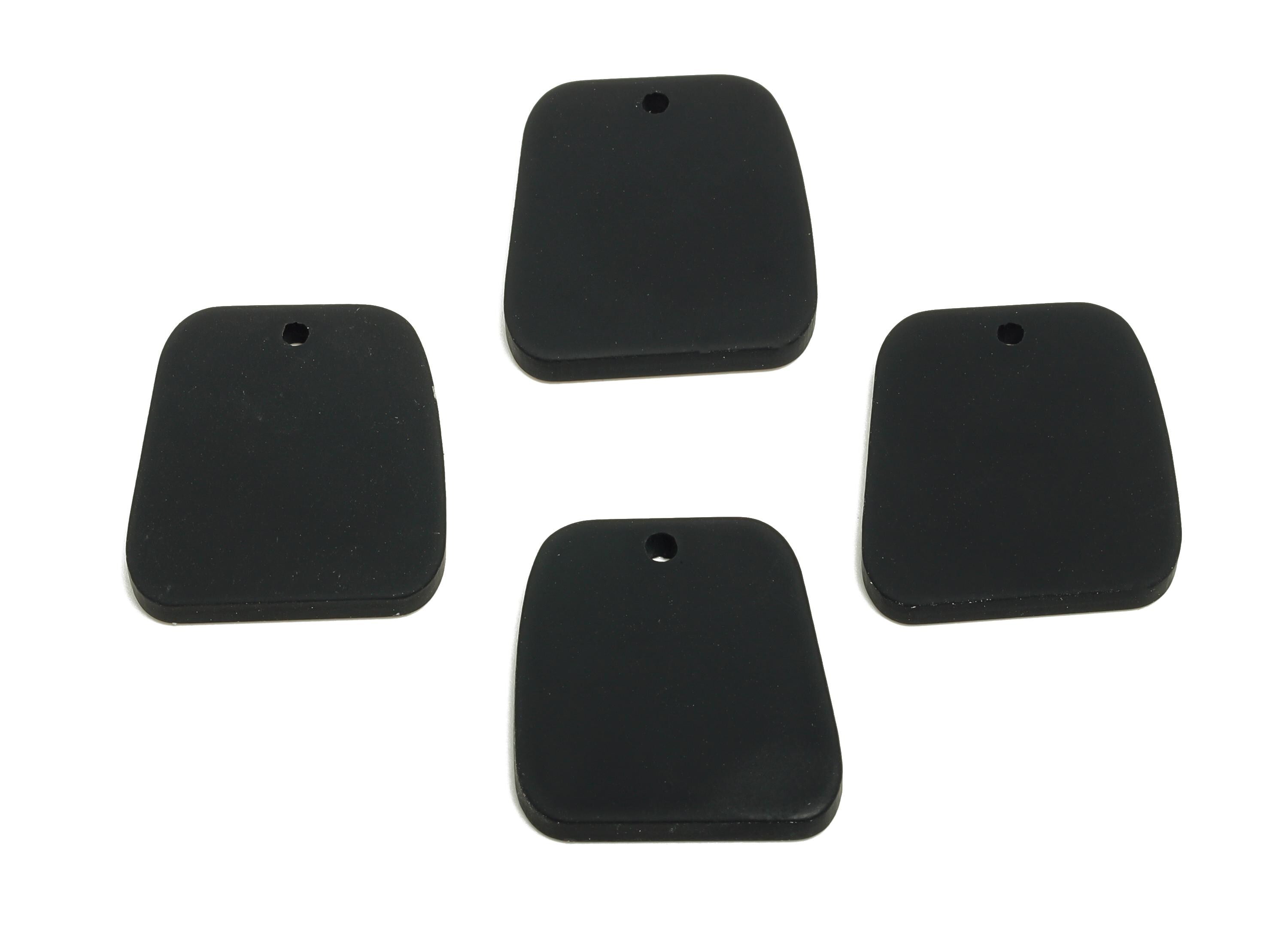 Acrylic Black Trapezoid Charm - Matte Modern Geometry Charm - DIY Lightweight Flat Craft Piece - Color Code:A1052 - 20x18x2mm-AC3669-A1052 - DOMEDBAZAAR