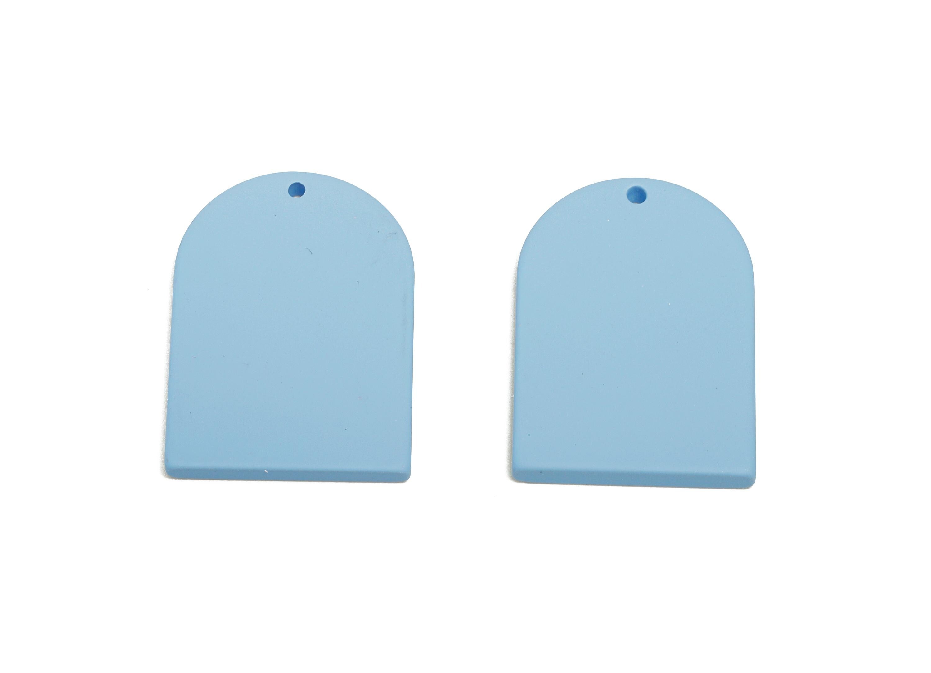 Acrylic Arch Pendant - Blue Matte Arch Pendant - Lightweight Flat DIY Acrylic Earring Piece - Color Code: A1059 - 30x21x2mm - AC3670-A1059 - DOMEDBAZAAR