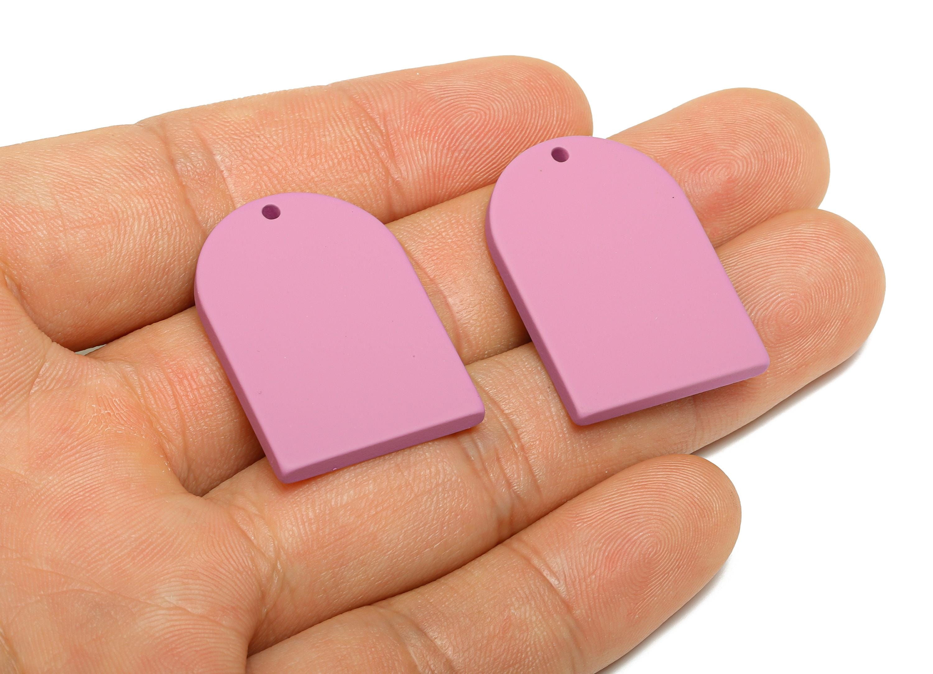 Acrylic Arch Pendant - Purple Matte Arch Pendant - Lightweight Flat DIY Acrylic Earring Piece - Color Code: A1060 - 30x21x2mm - AC3670-A1060 - DOMEDBAZAAR