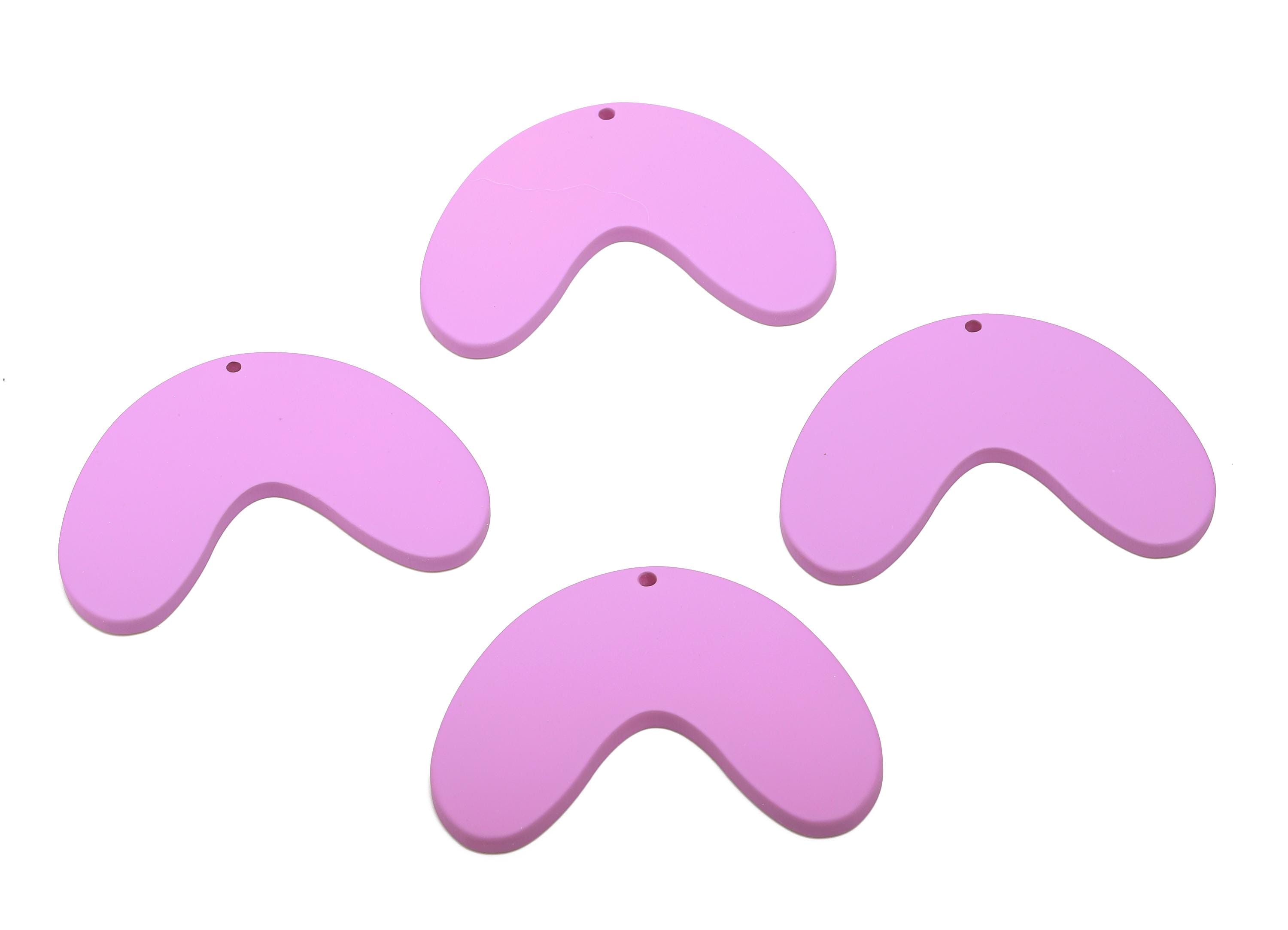 Acrylic Curved Arc Earring Charm - Matte Purple Crescent Geometric Pendant - Jewelry Making - Color Code: A1060 - 47x33.8x3mm - AC3661-A1060 - DOMEDBAZAAR