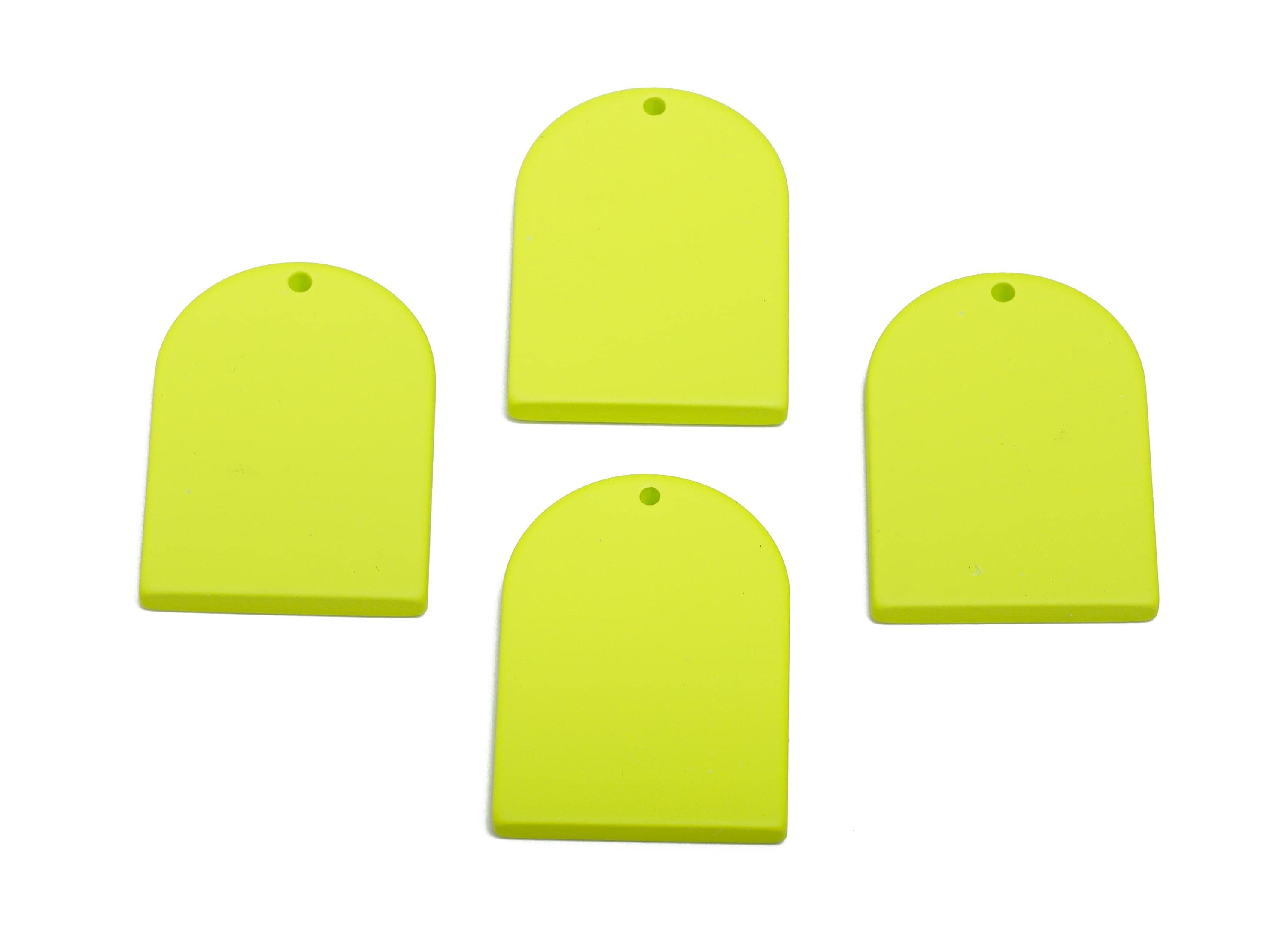 Acrylic Arch Pendant - Lime Green Matte Arch Pendant - Lightweight Flat Acrylic Earring Piece - Color Code: A1058 - 30x21x2mm - AC3670-A1058 - DOMEDBAZAAR