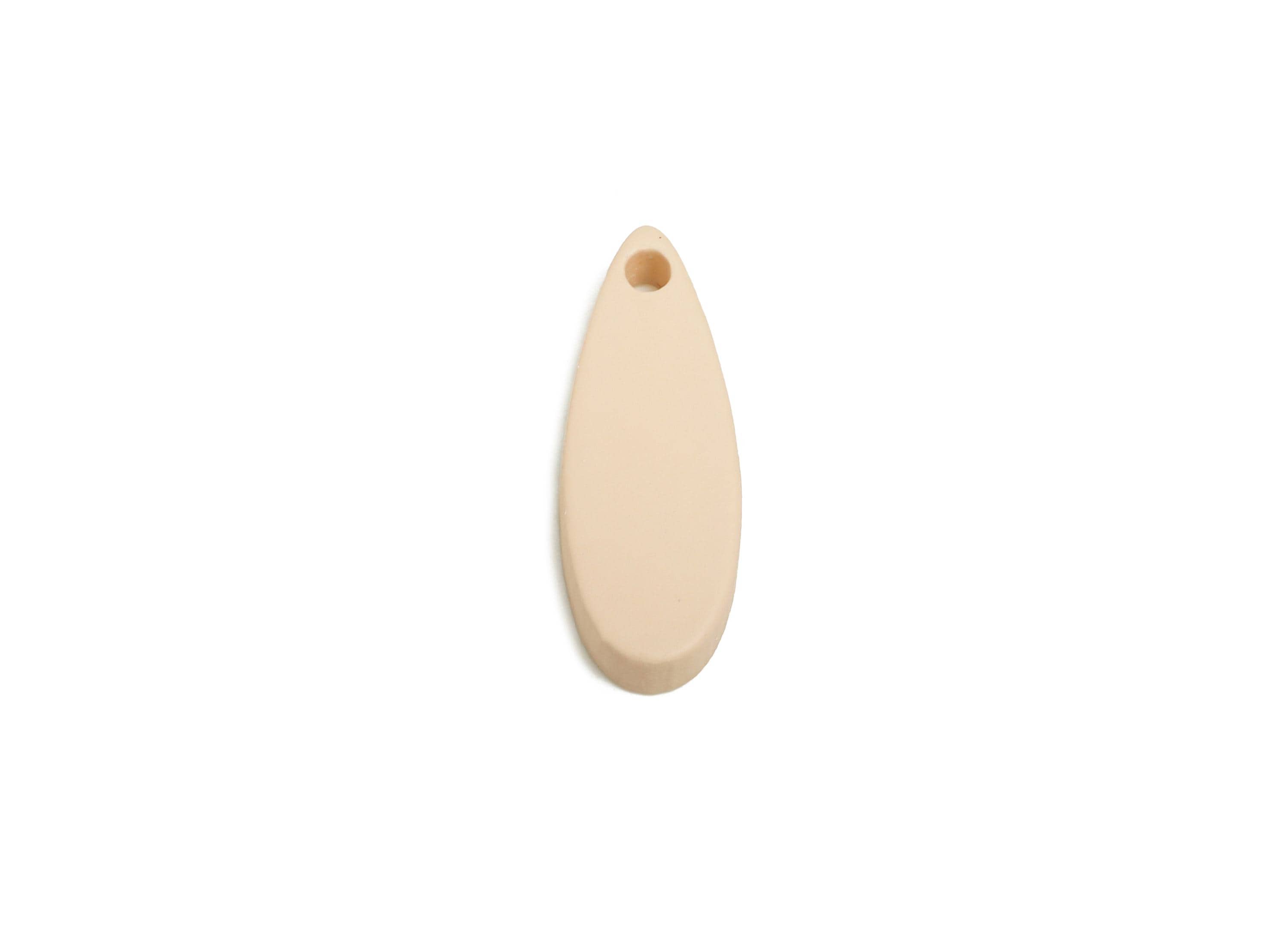 Acrylic Teardrop Earring Charm - Matte Beige Drop Earring Charm - Lightweight Geometry Charm - Color Code: A1062 - 18x6x2mm - AC3651-A1062 - DOMEDBAZAAR