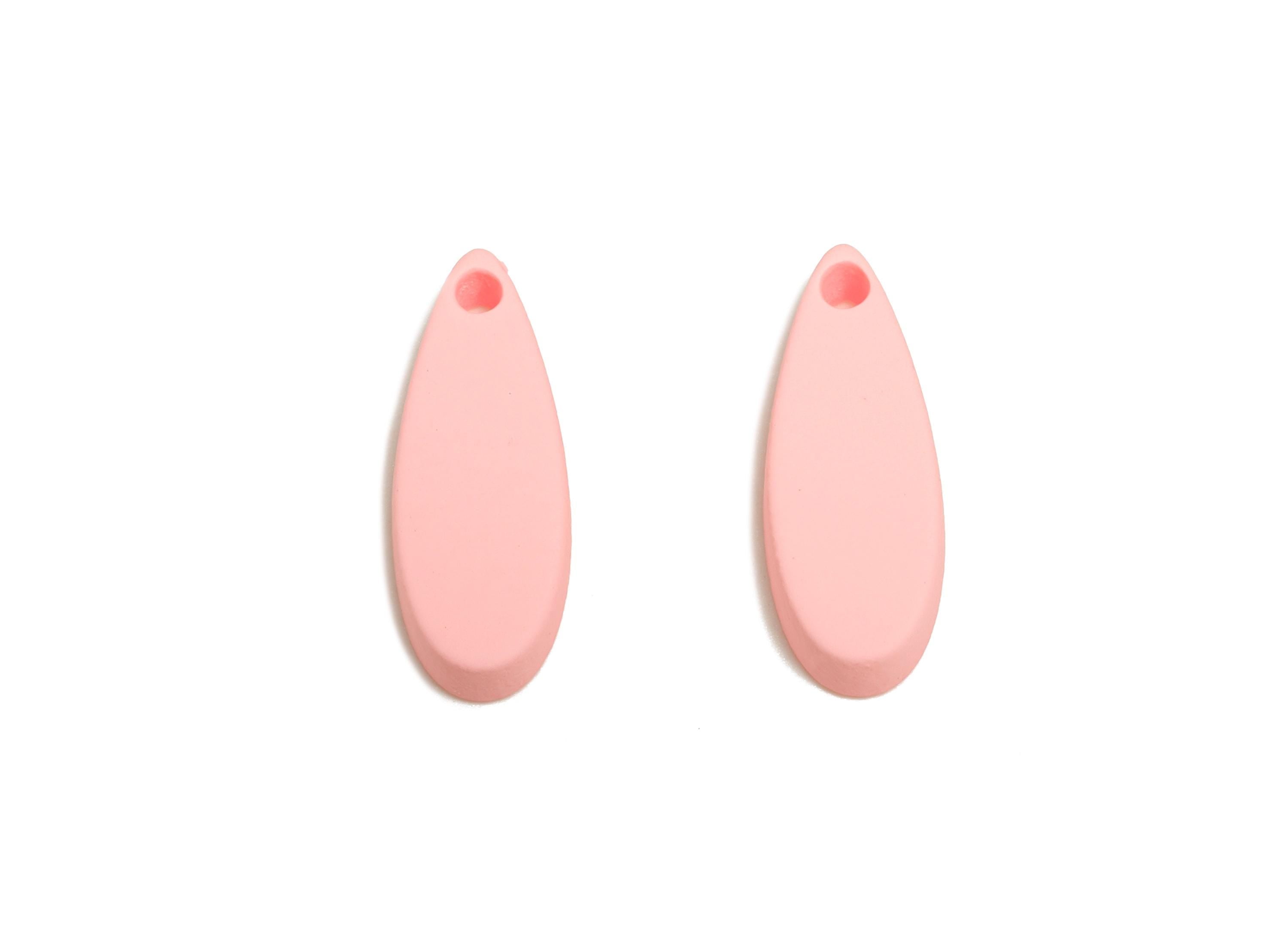 Acrylic Teardrop Earring Charm - Matte Pink Drop Earring Charm - Lightweight Geometry Charm - Color Code: A1061 - 18x6x2mm - AC3651-A1061 - DOMEDBAZAAR