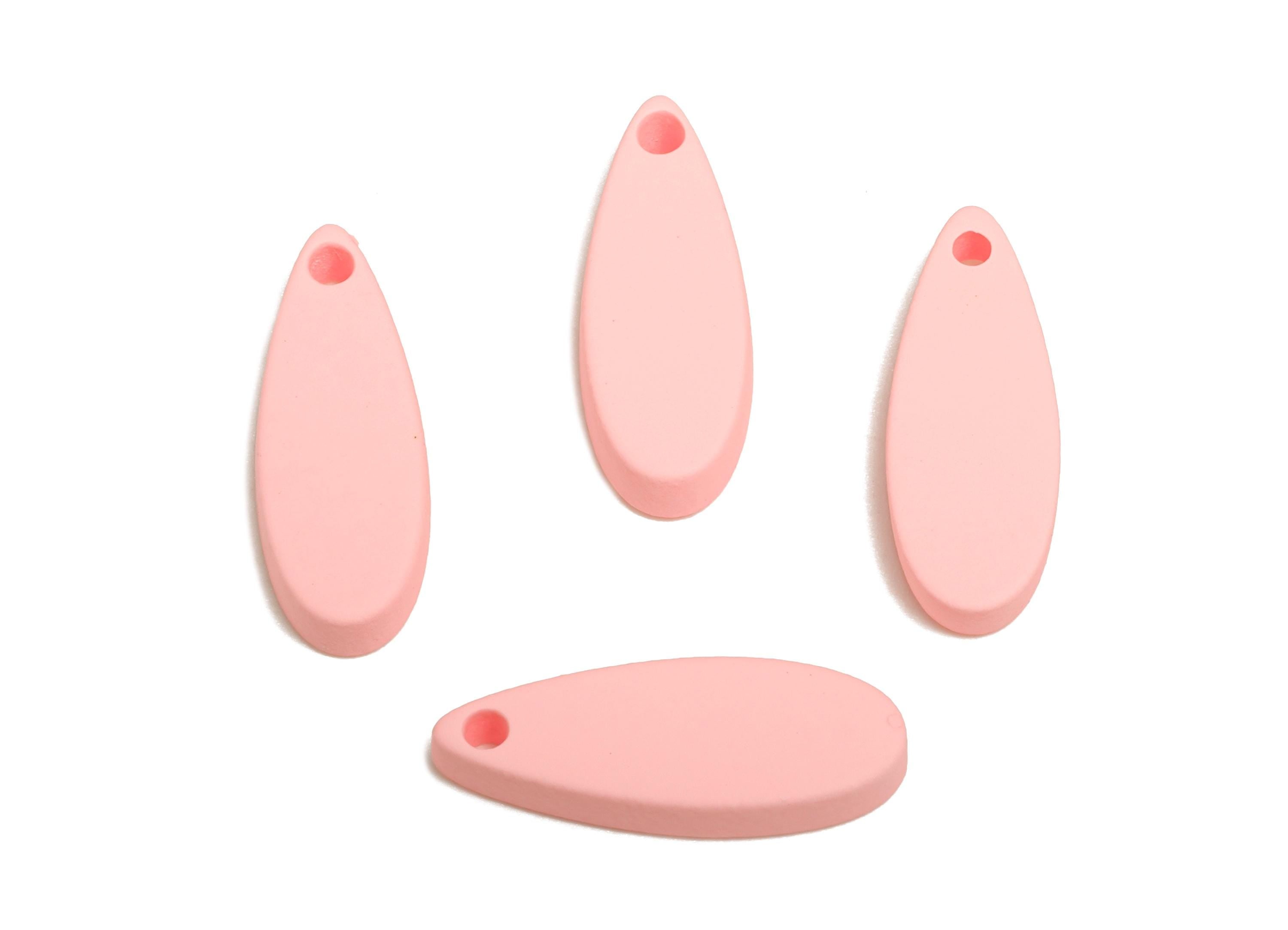 Acrylic Teardrop Earring Charm - Matte Pink Drop Earring Charm - Lightweight Geometry Charm - Color Code: A1061 - 18x6x2mm - AC3651-A1061 - DOMEDBAZAAR