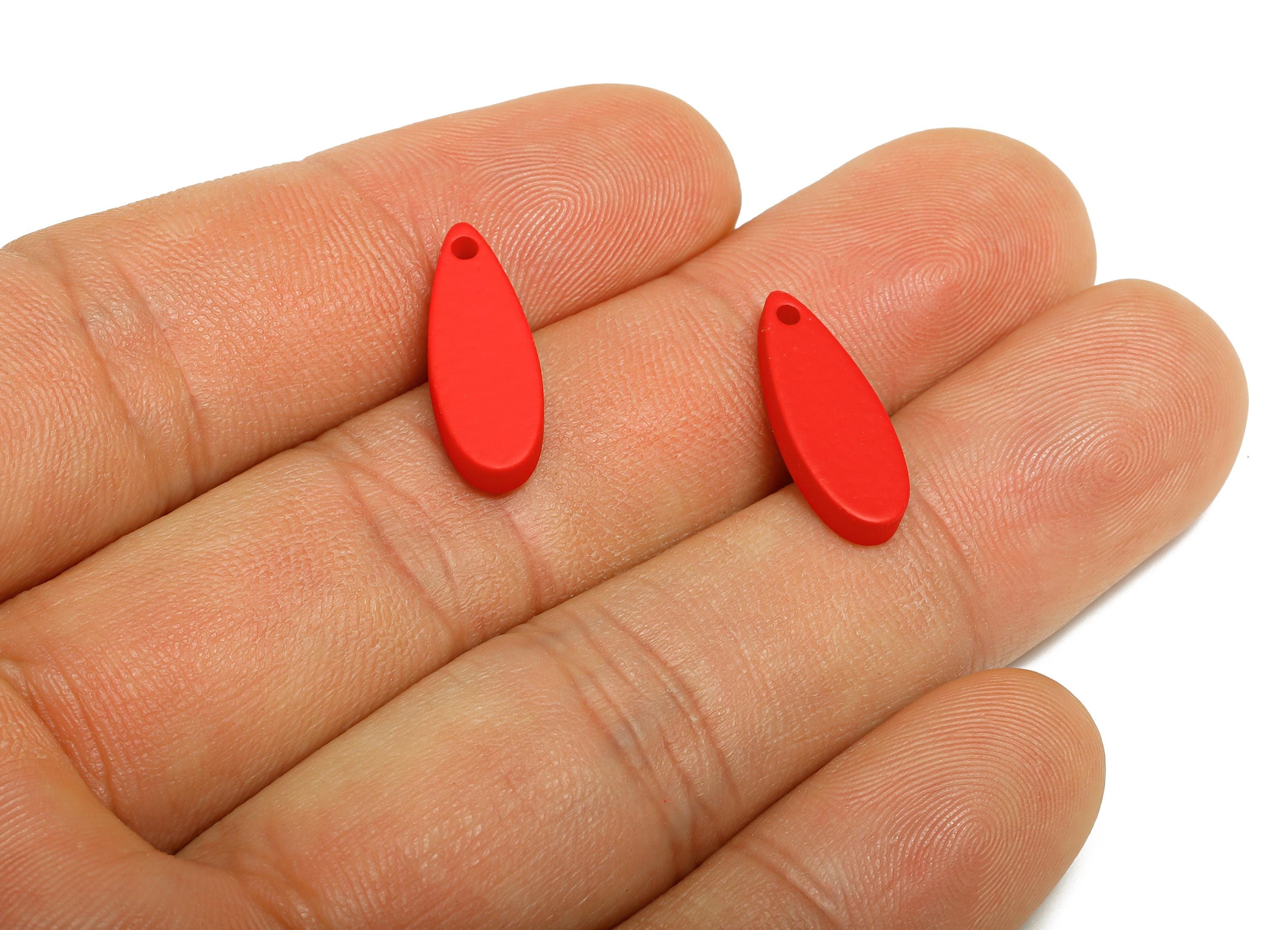Acrylic Teardrop Earring Charm - Matte Red Drop Earring Charm - Lightweight Geometry Charm - Color Code: A1054 -18x6x2mm-AC3651-A1054 - DOMEDBAZAAR