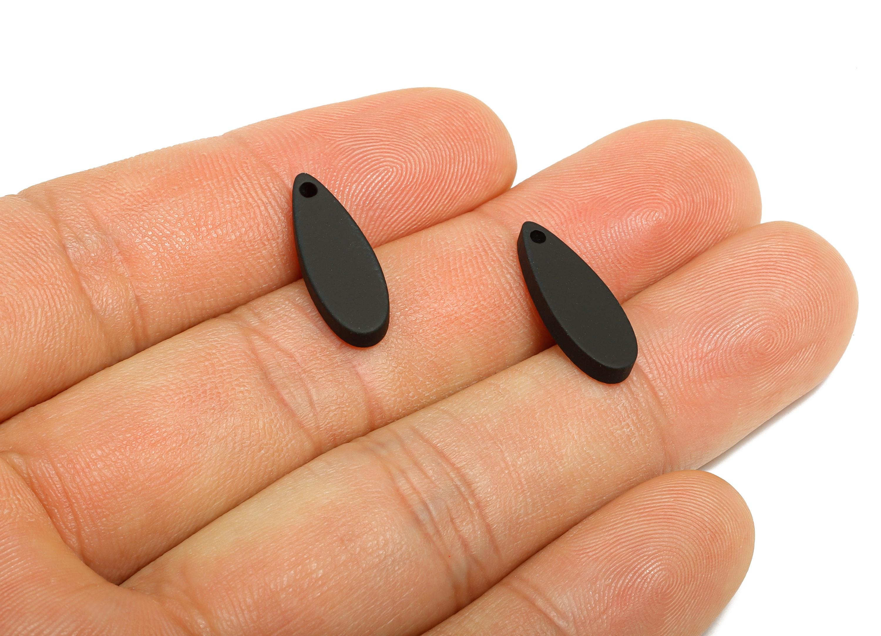 Acrylic Teardrop Earring Charm - Matte Black Drop Earring Charm - Lightweight Geometry Charm - Color Code: A1052 -18x6x2mm-AC3651-A1052 - DOMEDBAZAAR