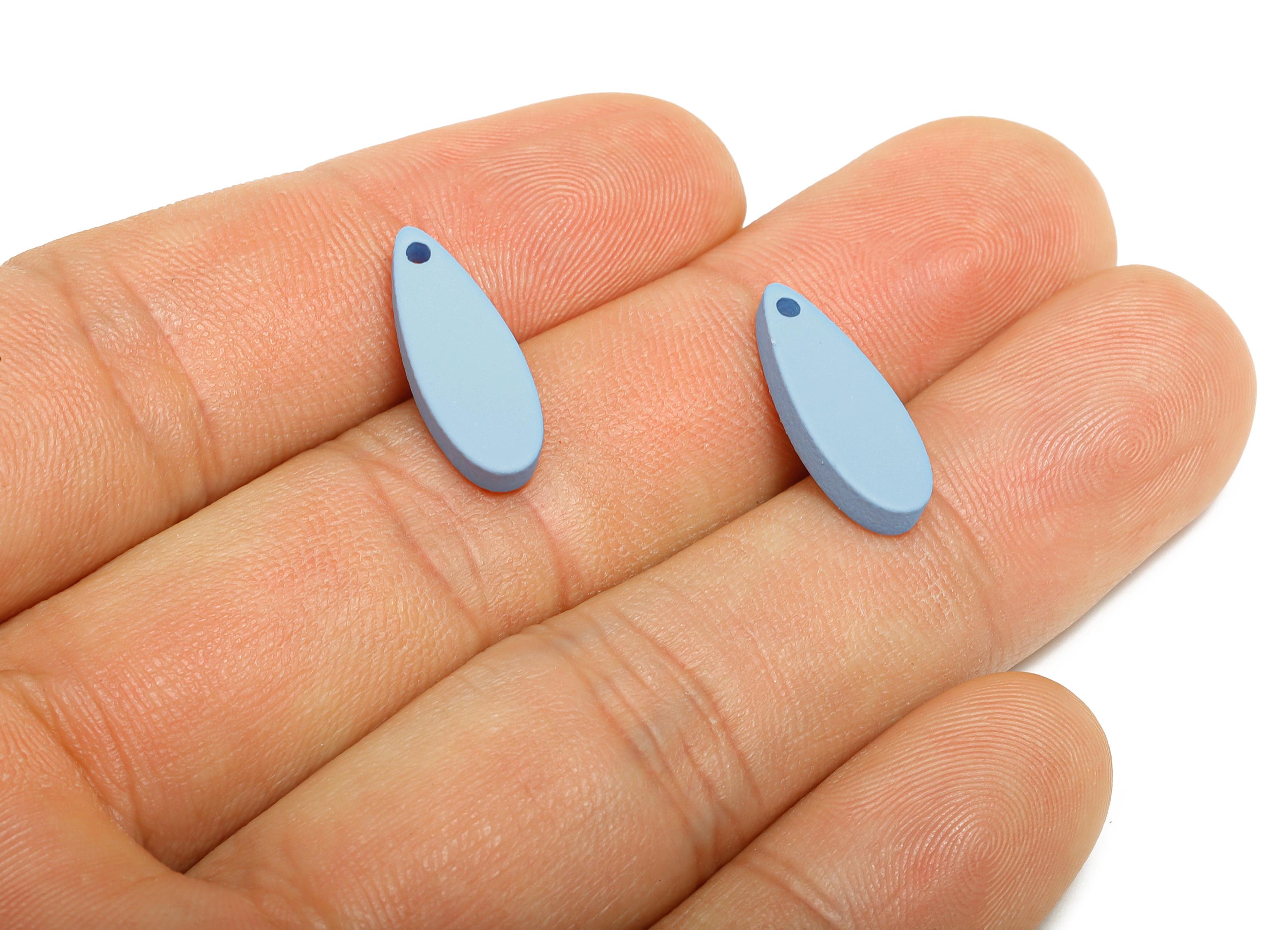 Acrylic Teardrop Earring Charm - Matte Blue Drop Earring Charm - Lightweight Geometry Charm - Color Code: A1059 -18x6x2mm-AC3651-A1059 - DOMEDBAZAAR