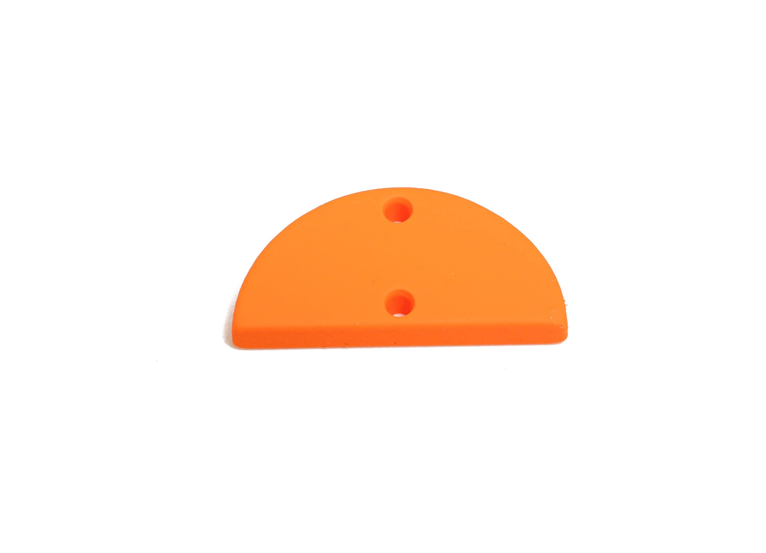 Acrylic Orange Half Circle Connector - Matte Semicircle Earring Piece - Bright Color Jewelry Part - Color Code: A1056-24x12x2mm-AC3648-A1056 - DOMEDBAZAAR