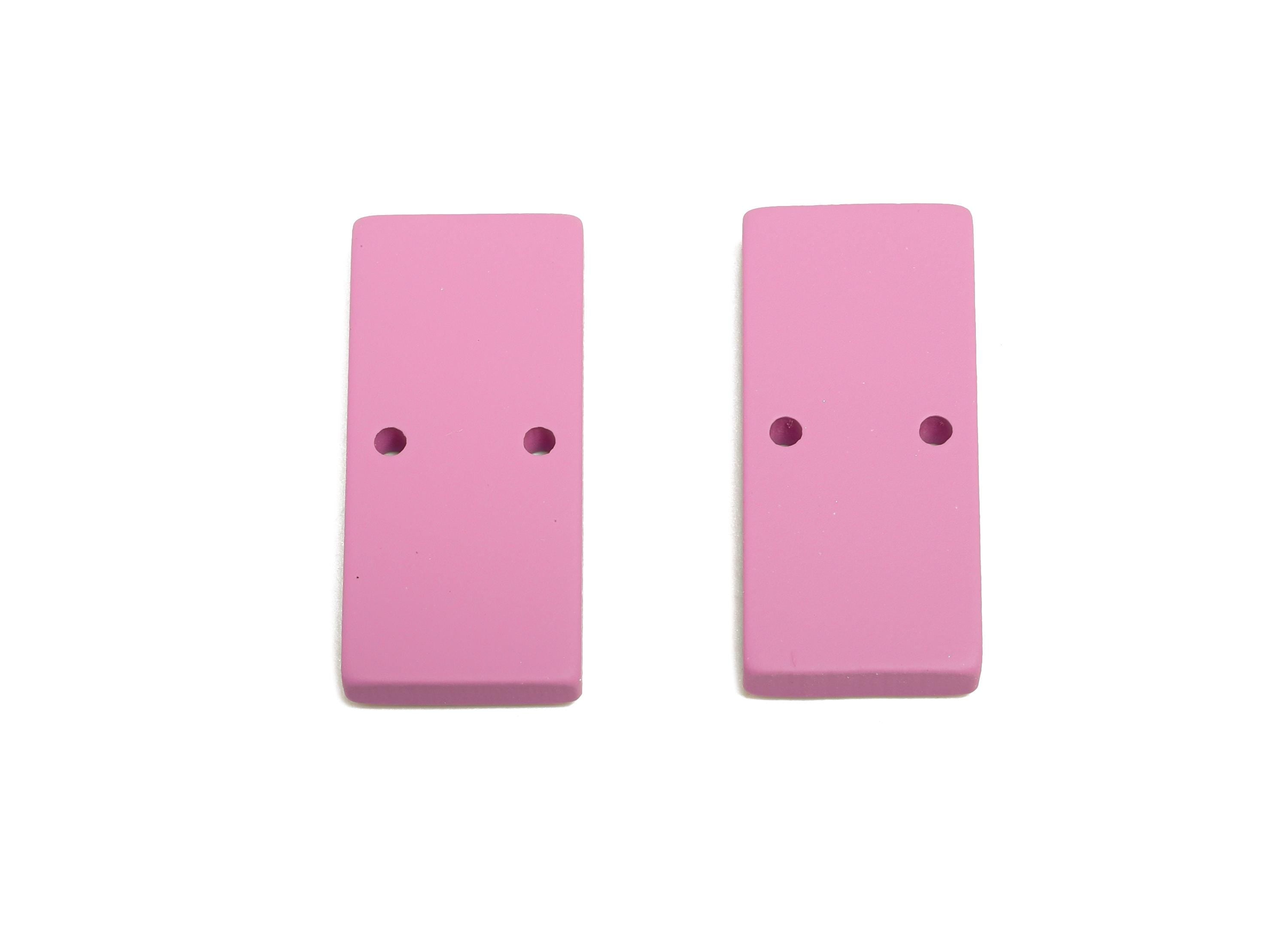 Acrylic Rectangle Earring Connector - Matte Purple Rectangle Charm - 2 Holes Geometric Charm - Color Code: A1060 -27x11.8x3mm- AC3653-A1060 - DOMEDBAZAAR