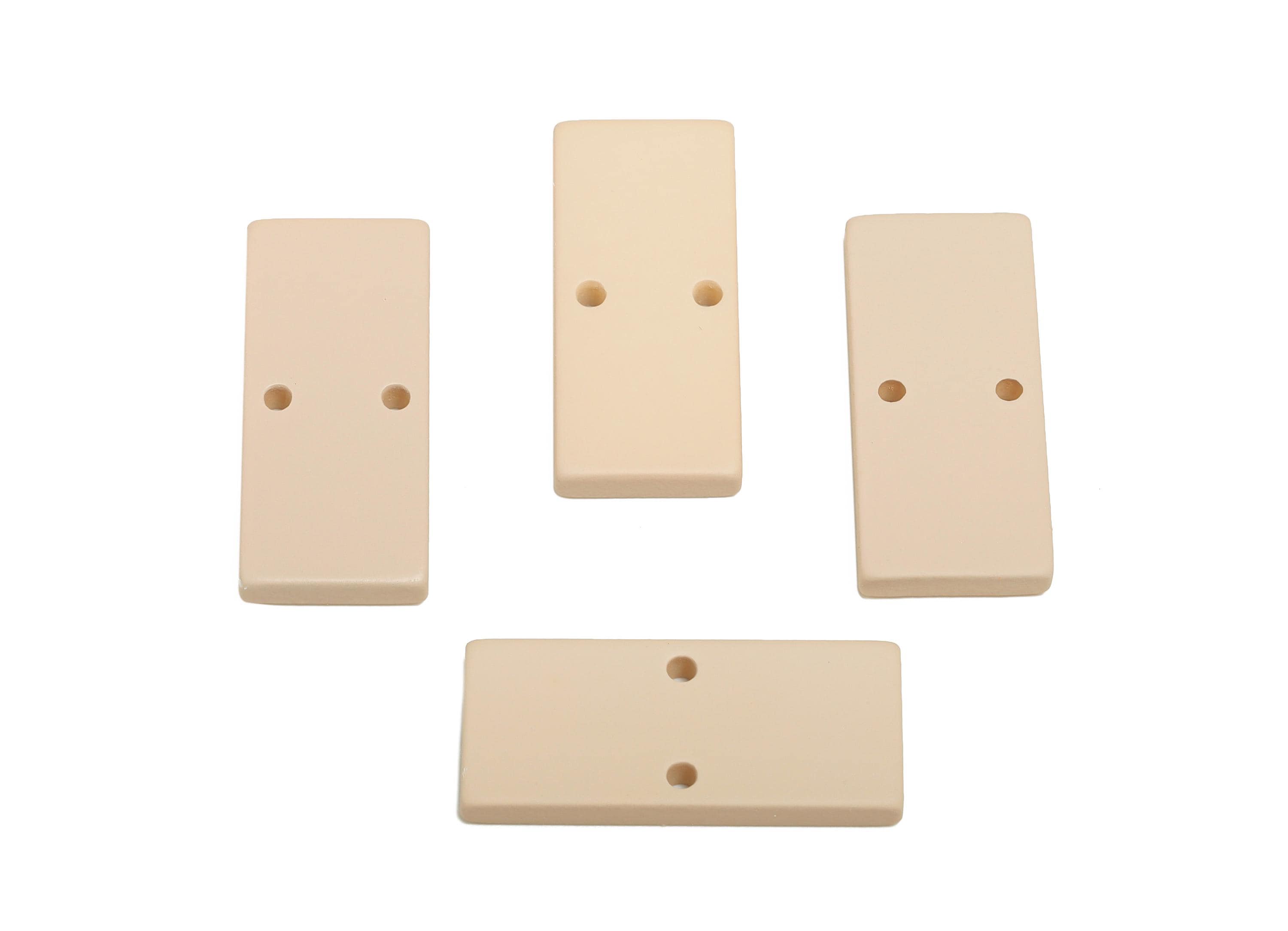 Acrylic Rectangle Earring Connector - Matte Rectangle Charms - 2 Holes Geometric Jewelry - Color Code: A1062 -27x11.8x3mm - AC3653-A1062 - DOMEDBAZAAR