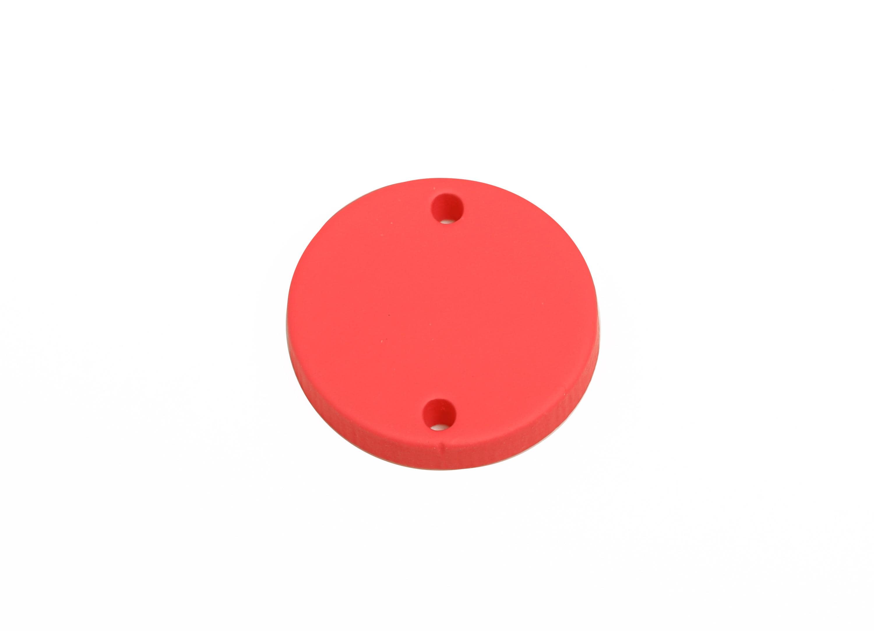 Acrylic Red Circle Connector - Matte Round Piece - Crafting Jewelry Supply for Earring - Color Code: A1055 - 17.7x17.7x2.8mm - AC3654-A1055 - DOMEDBAZAAR