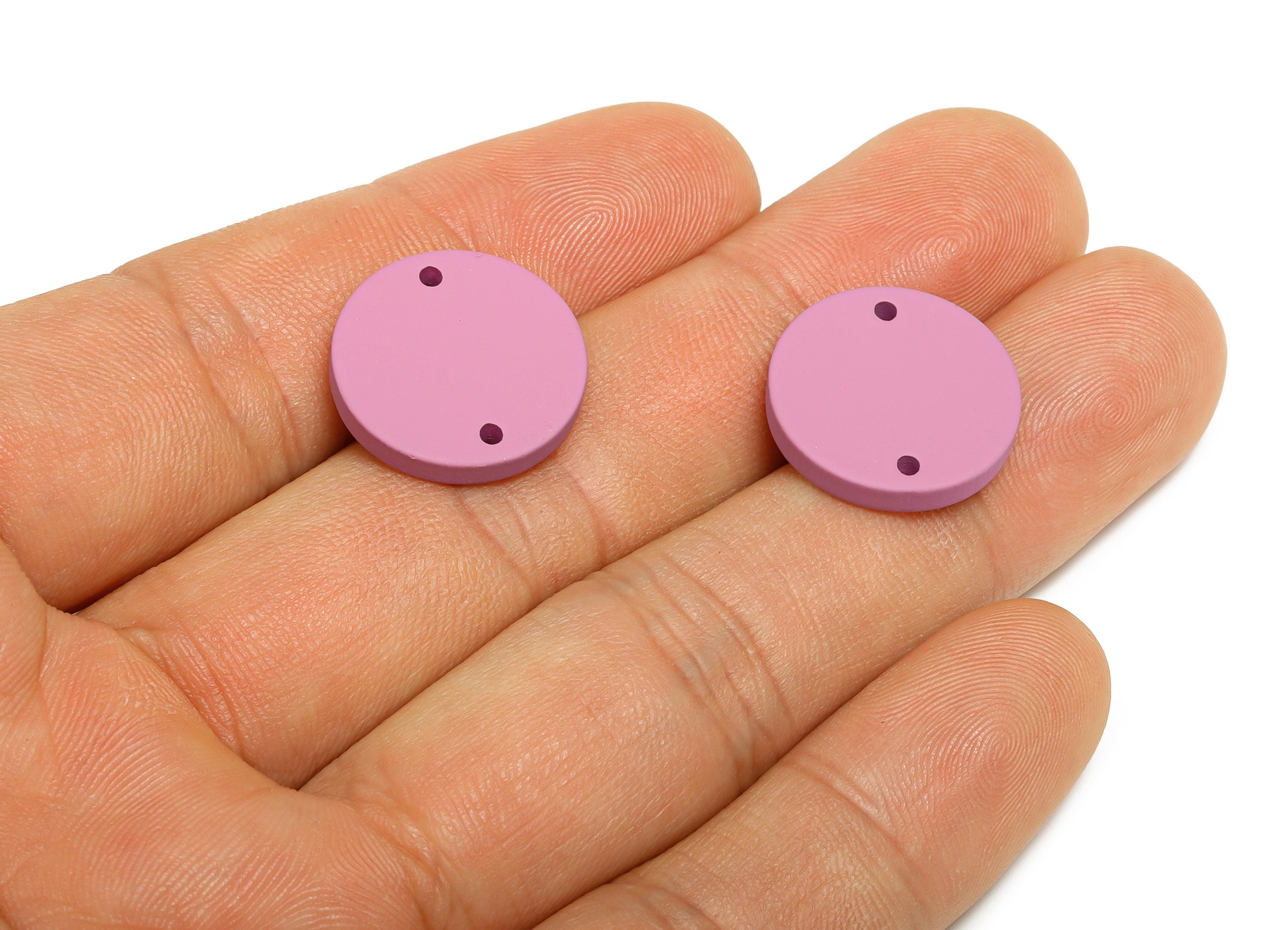 Acrylic Purple Circle Connector - Matte Round Piece - Crafting Jewelry Supply for Earring - Color Code: A1060 -17.7x17.7x2.8mm- AC3654-A1060 - DOMEDBAZAAR