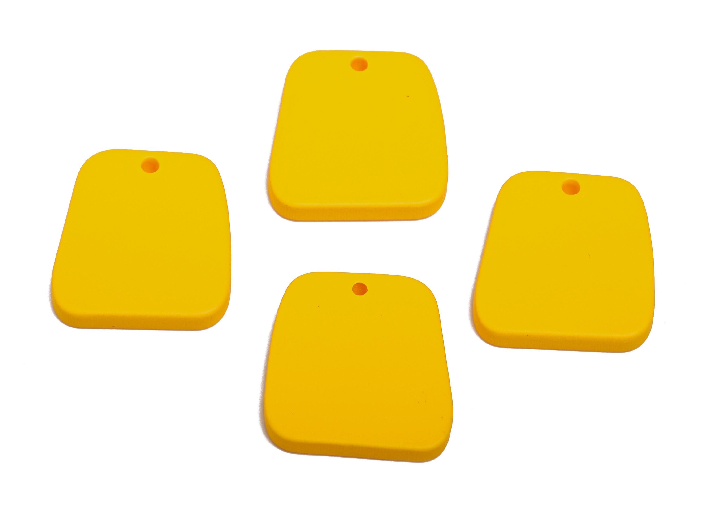 Acrylic Yellow Trapezoid Charm - Matte Geometry Charm - DIY Lightweight Flat Craft Piece - Color Code:A1057 - 20x18x2mm-AC3669-A1057 - DOMEDBAZAAR