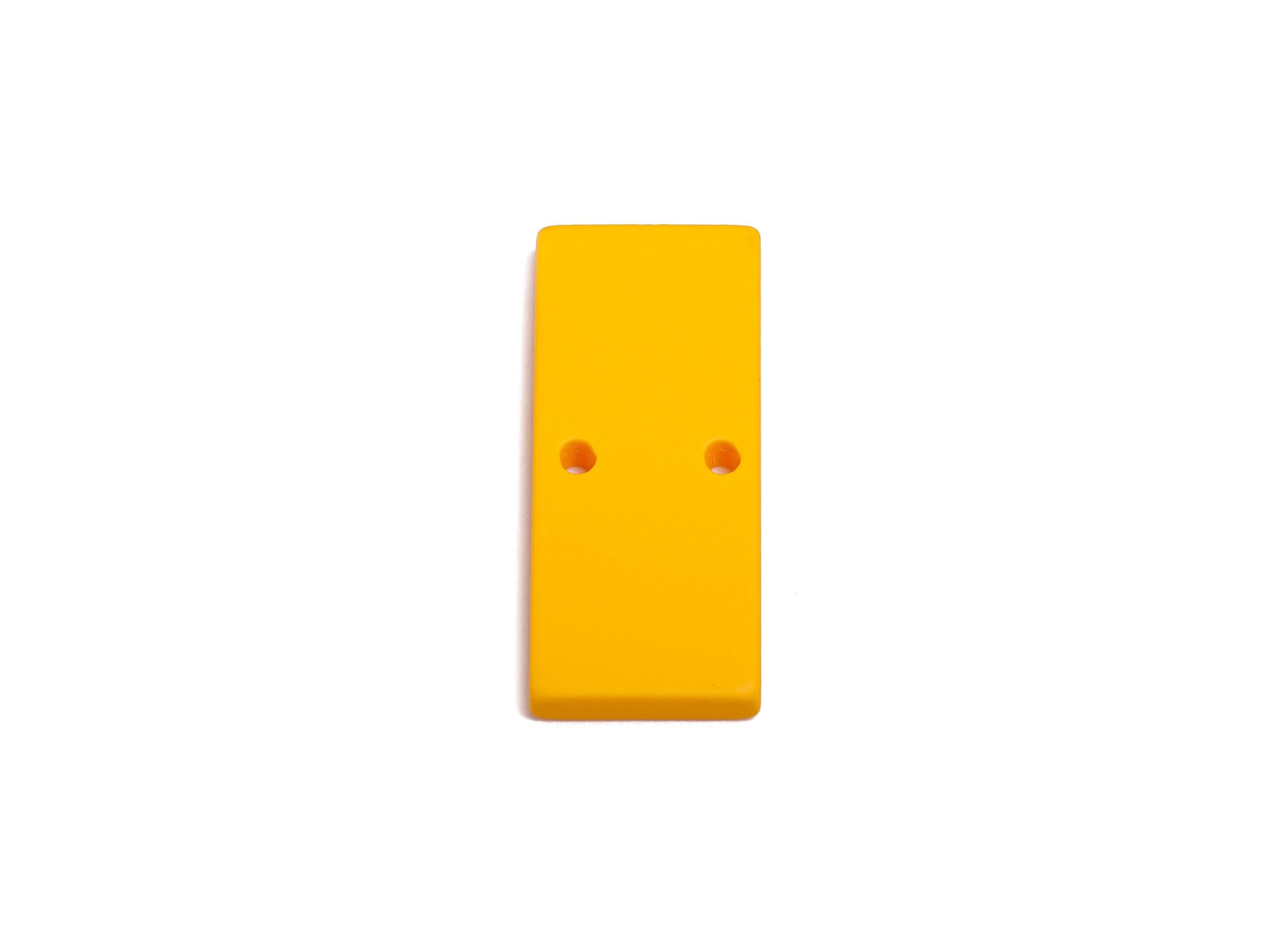 Acrylic Rectangle Earring Connector - Matte Yellow Rectangle Charm - 2 Holes Geometric Charm - Color Code: A1057 -27x11.8x3mm- AC3653-A1057 - DOMEDBAZAAR