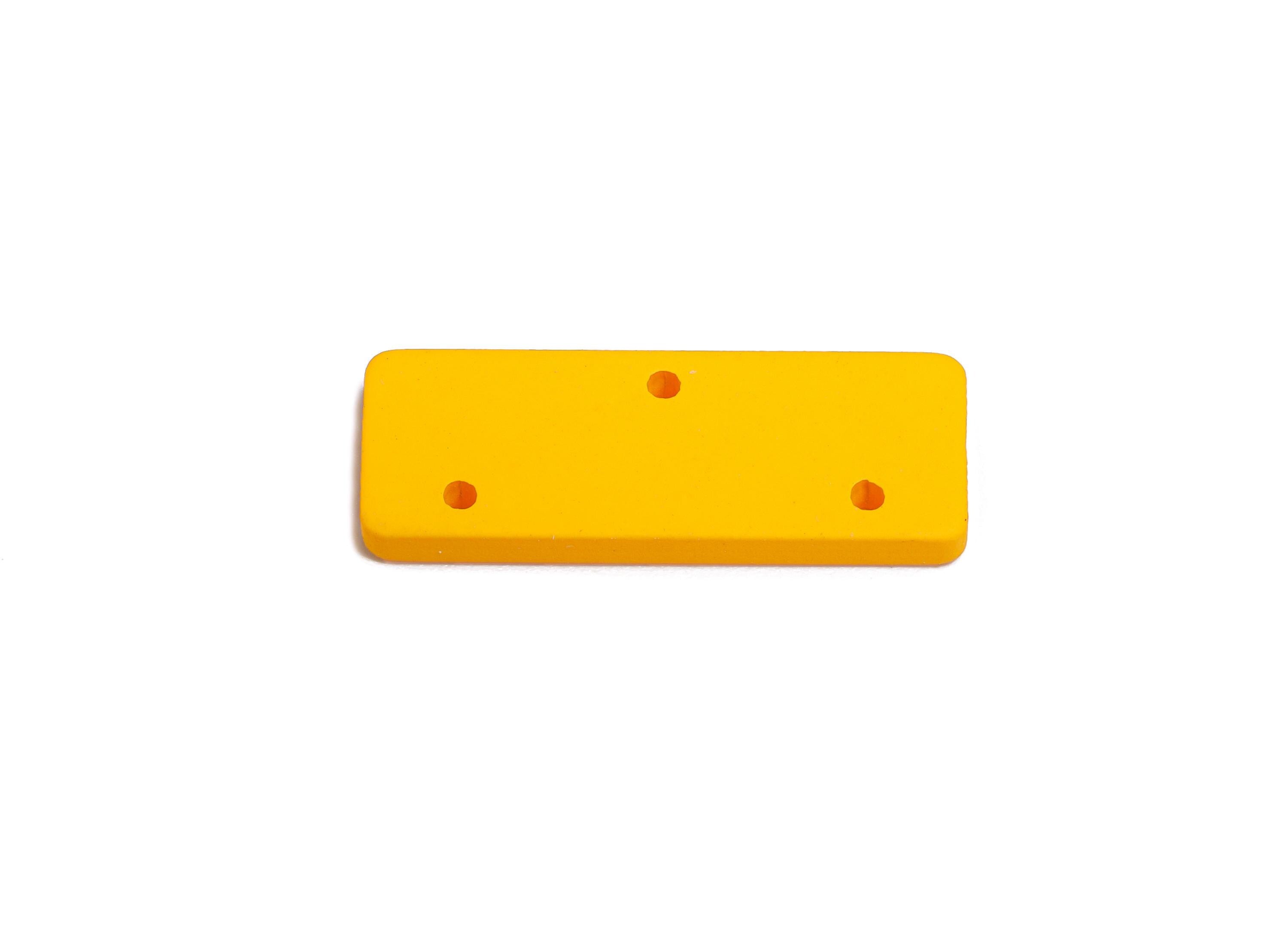 Acrylic Rectangle Earring Connector - Matte Yellow Rectangle Charm - 3 Holes Geometric Jewelry - Color Code: A1057 - 29x10x3mm -AC3655-A1057 - DOMEDBAZAAR