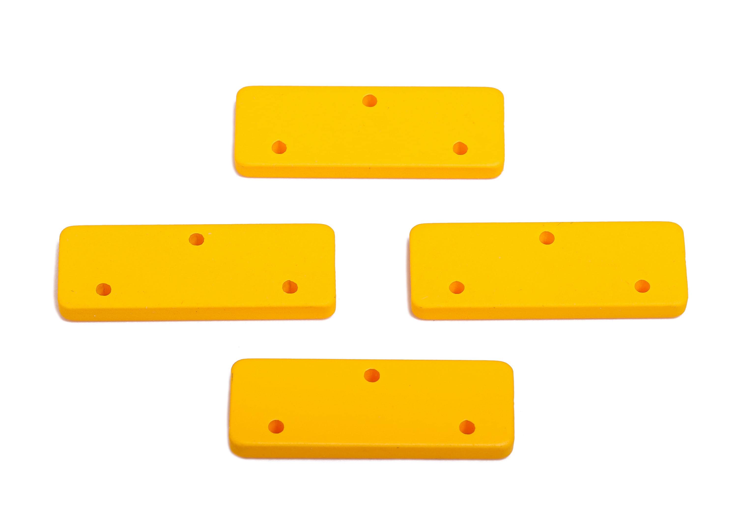 Acrylic Rectangle Earring Connector - Matte Yellow Rectangle Charm - 3 Holes Geometric Jewelry - Color Code: A1057 - 29x10x3mm -AC3655-A1057 - DOMEDBAZAAR