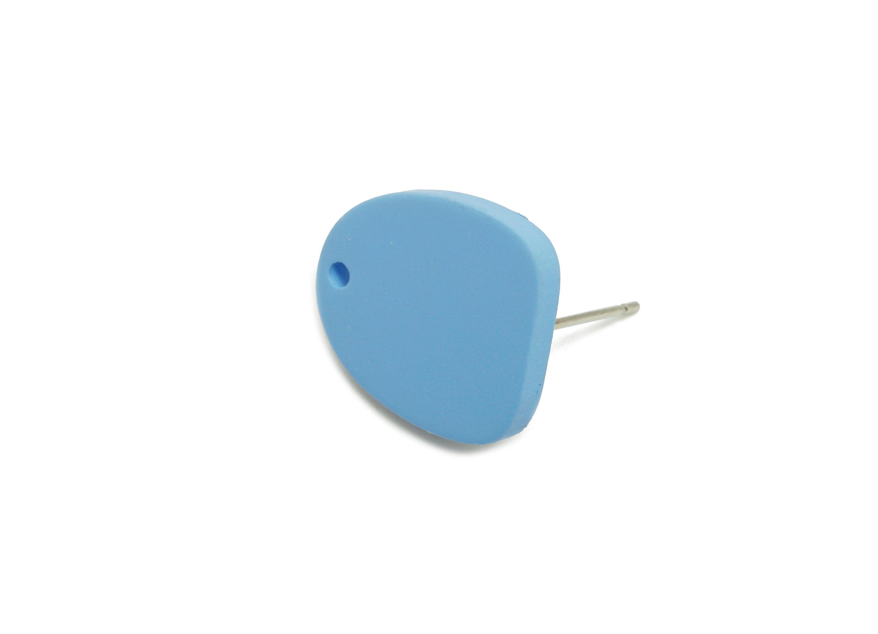 Acrylic Blue Earrings Connector - Modern Matte Geometric Earring Base - Craft Making Earring - Color Code: A1059 - 16x14x2mm- AC3652-A1059 - DOMEDBAZAAR