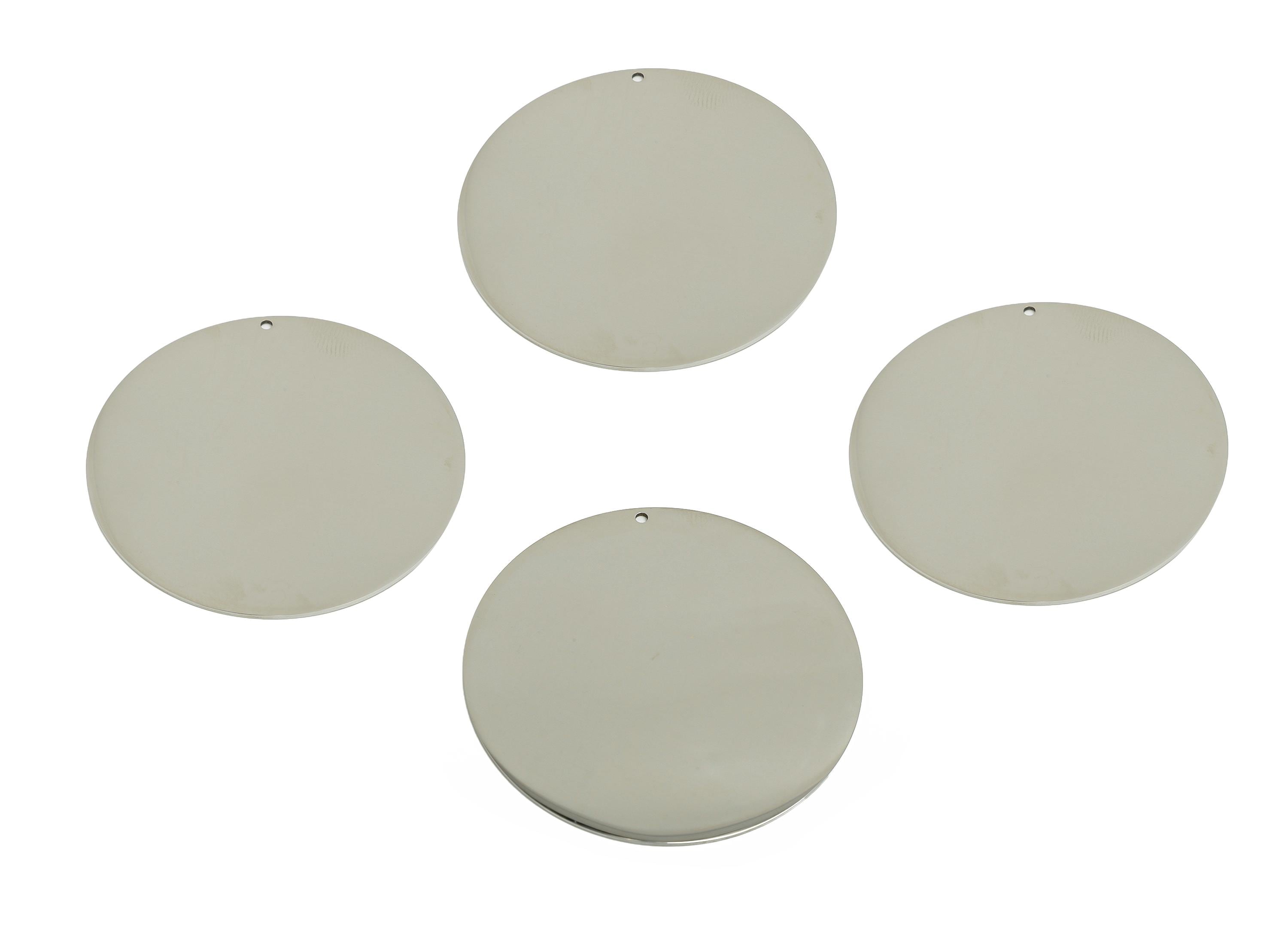 Stainless Steel Blank Pendant - Large Circle Pendant - Minimalist Metal DIY Jewelry Supply - Flat Round Jewelry - 51x51x0.9mm - SS2771 - DOMEDBAZAAR