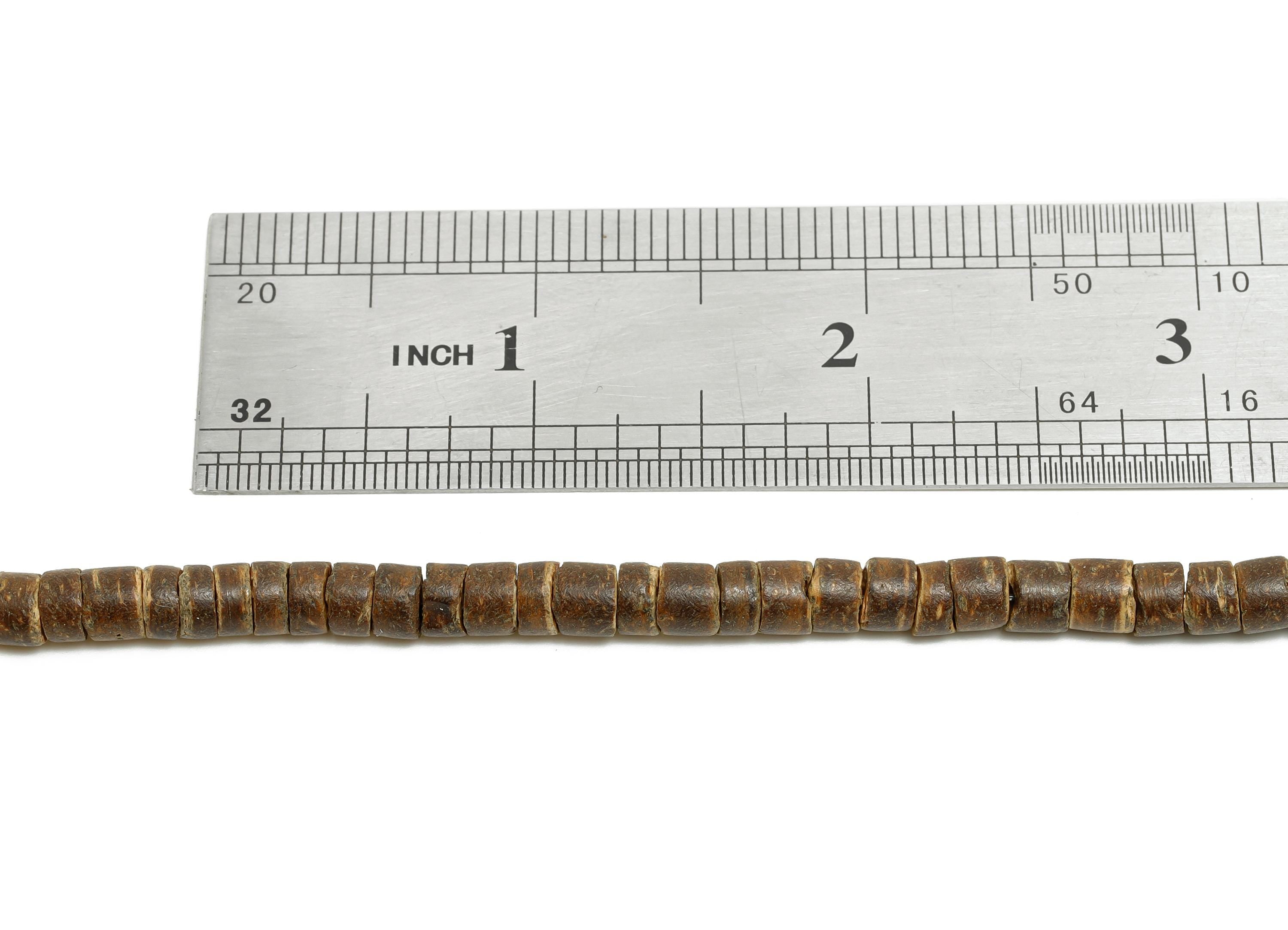 5mm Natural Coconut Shell Disc Bead - Handcrafted Coconut Shell Bead for Bracelet - Boho Jewelry Components - DIY Craft Making Bead - AC3658 - DOMEDBAZAAR