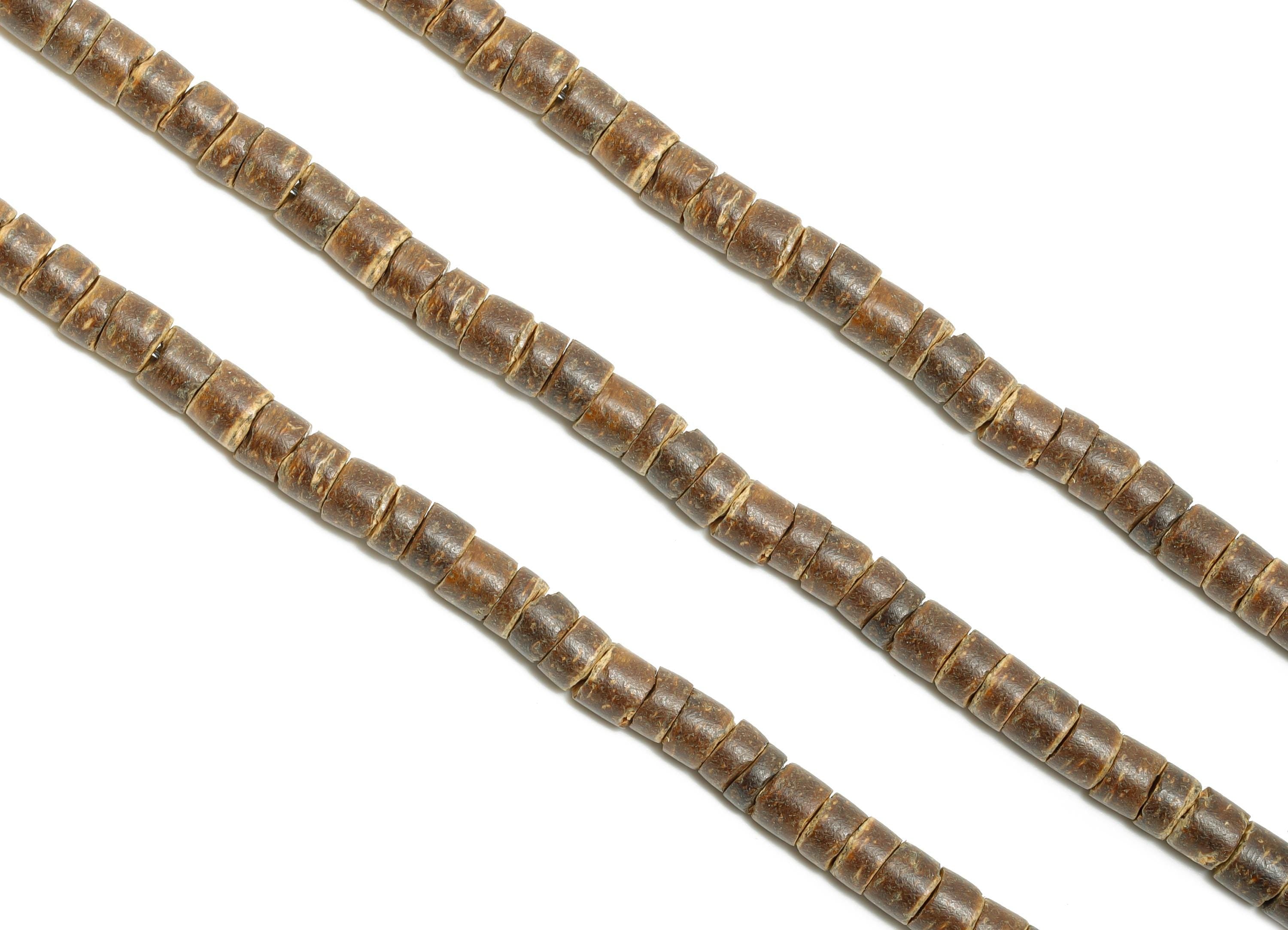 5mm Natural Coconut Shell Disc Bead - Handcrafted Coconut Shell Bead for Bracelet - Boho Jewelry Components - DIY Craft Making Bead - AC3658 - DOMEDBAZAAR