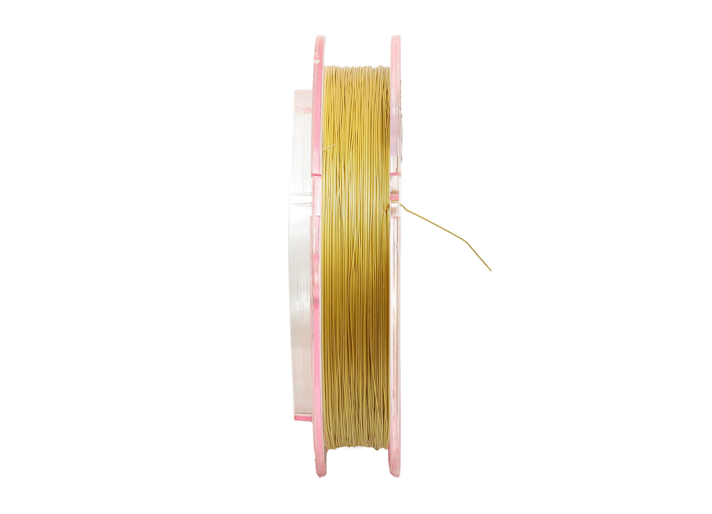 0.3mm/100m/Pcs Nylon Coated Wire - Steel Gold Wire for Bracelets and Necklace - Beading Wire for Handmade - Jewelry Making Supplies - SS2786